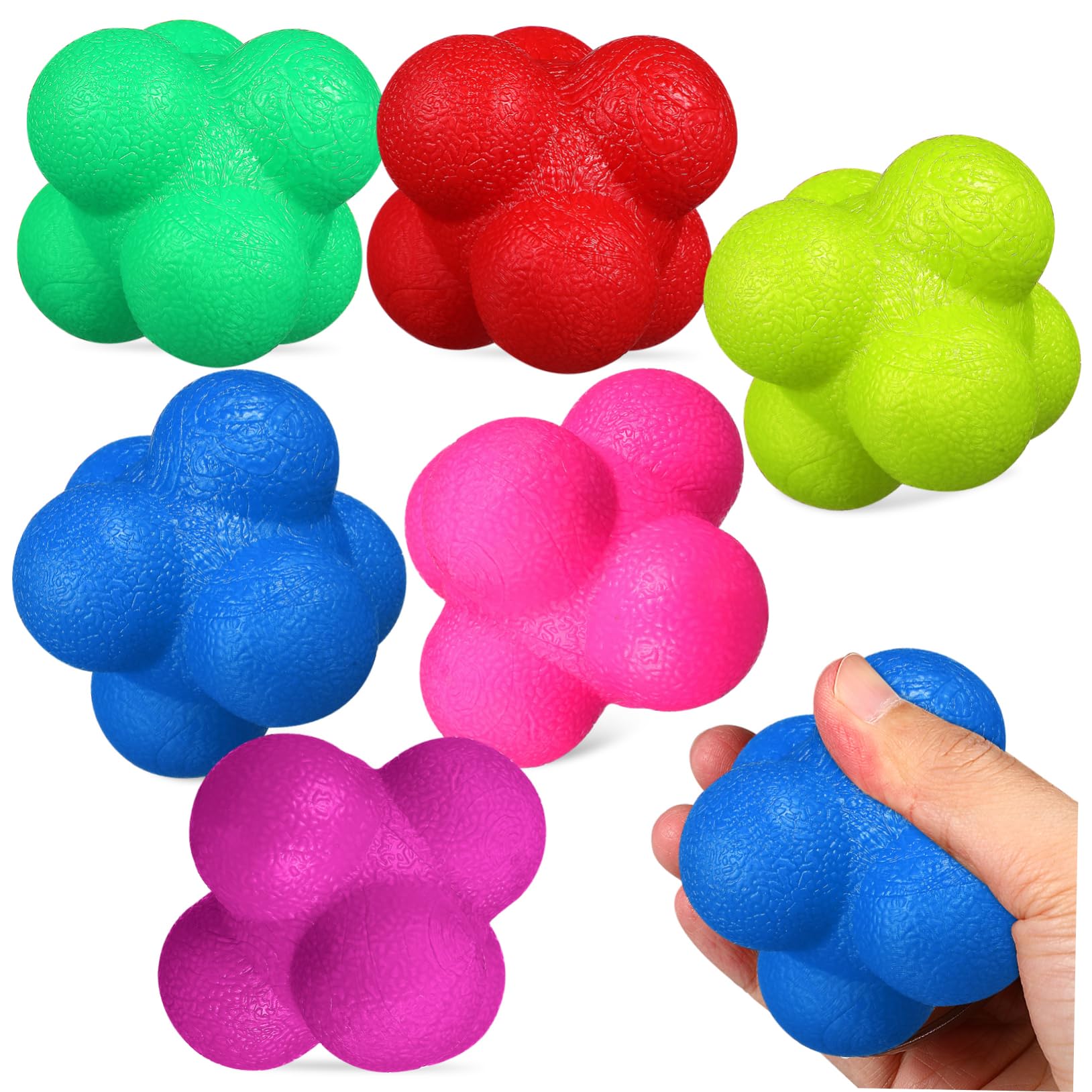 Toyvian TPR Balones 6 Piezas de Reacción Hexagonales para Entrenamiento
