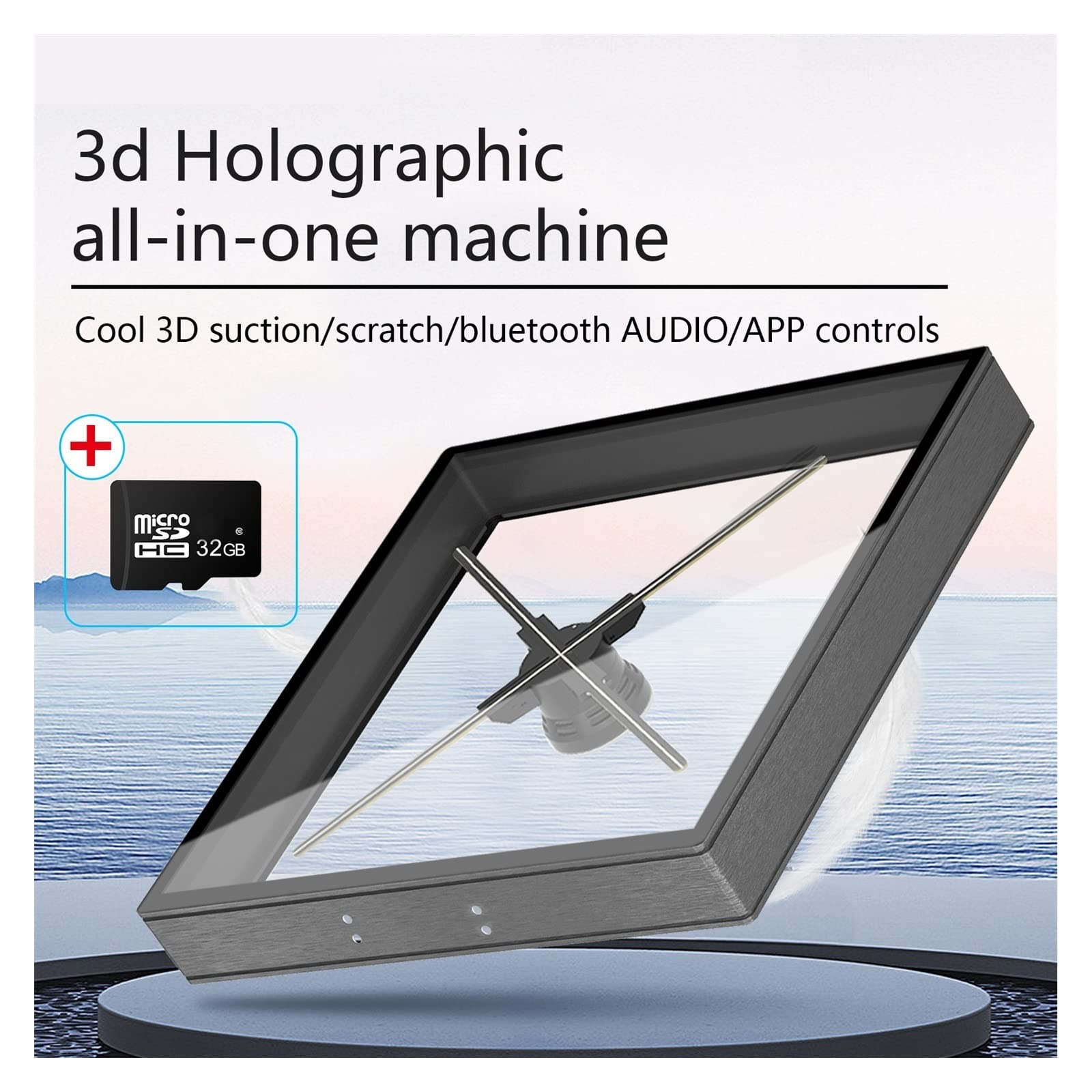 iumLeap Advertise 3D Hologram Fan, Hologram Projector Advertising Display, LED Light Beads Naked Eye Holographic Fan, Advertising Exhibition Gift