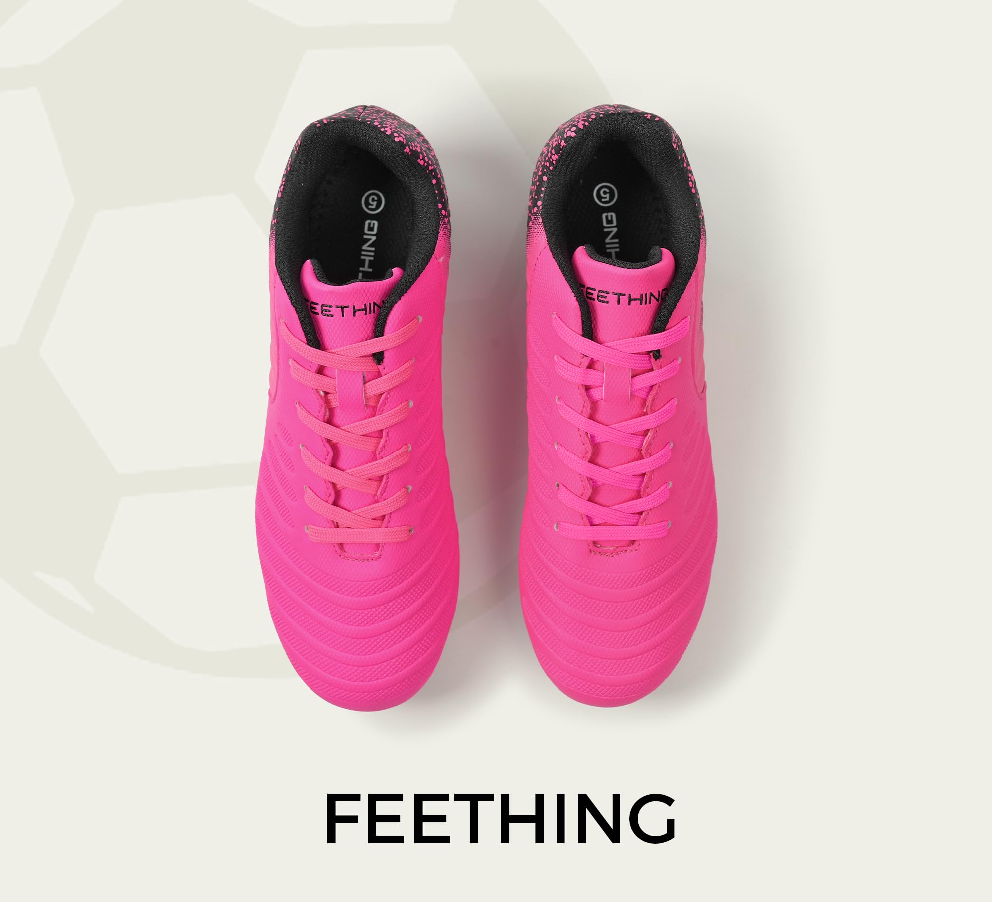 Botas de Fútbol Unisex para Jóvenes Zapatos de Fútbol de Césped Firme Ligeros para Entrenamiento al Aire Libre