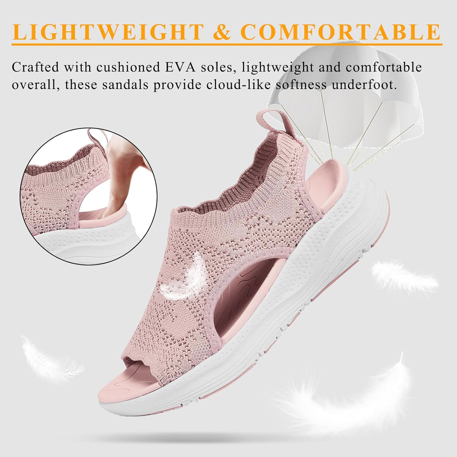 Womens Orthopedic Walking Sandals Arch Support Comfort Slip-On Sport Sandals Open-Toe Athletic Sandals for Plantar Fasciitis Summer Beach Casual - Image 5