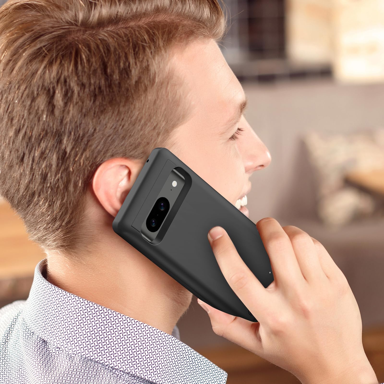 Custodia per batteria per Google Pixel 6 5G 10000mAh ricarica wireless custodia di protezione per caricabatterie di emergenza estesa, nero