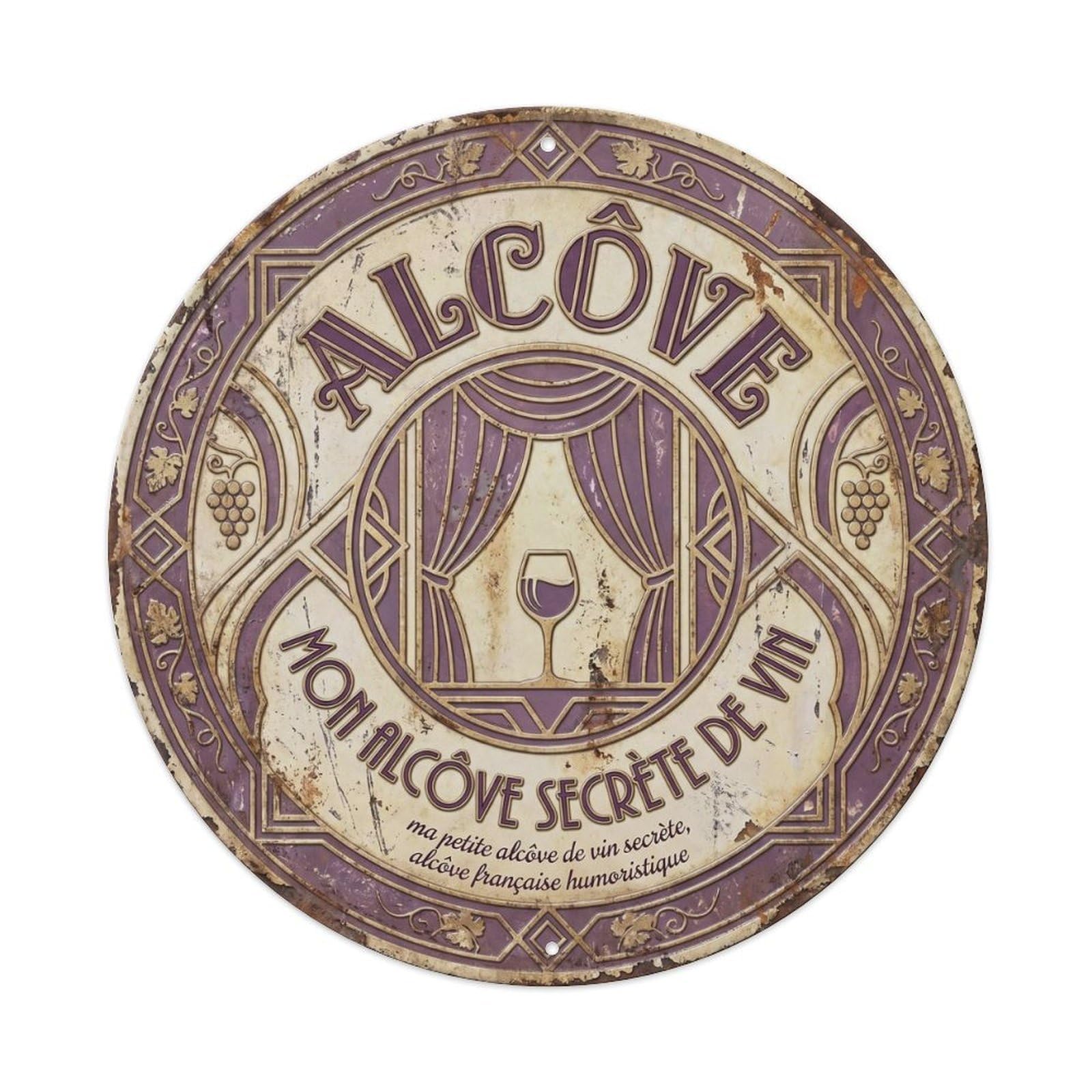 Alcove Humorous Lounge Alcove Vintage Metal Tin Sign Plaque Wall Decor for Cafe, Club Bar, Office, Garden Metal Poster 8x8Inch