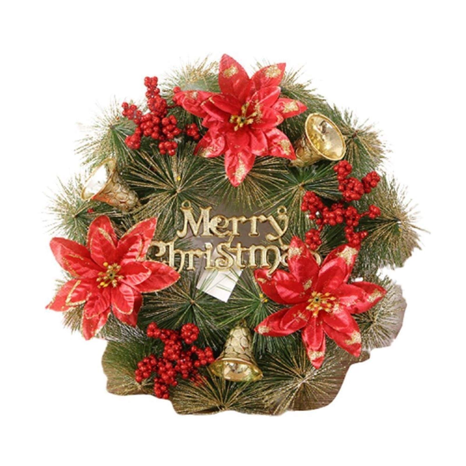 Guirlande de Noël 60 cm pour habiller votre porte d'entrée de fêtes
