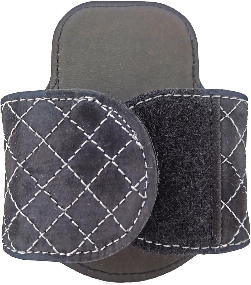 StethoClip - Premium Leather Universal Stethoscope Holder with Unique Rotating Clip. Compatible with 3M Littmann, ADC, MDF, etc. (Black)