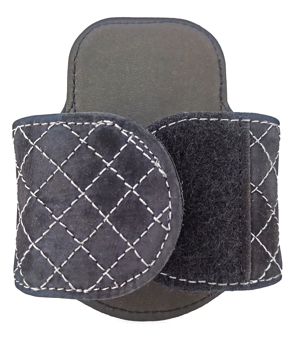 StethoClip - Premium Leather Universal Stethoscope Holder with Unique Rotating Clip. Compatible with 3M Littmann, ADC, MDF, etc. (Black)