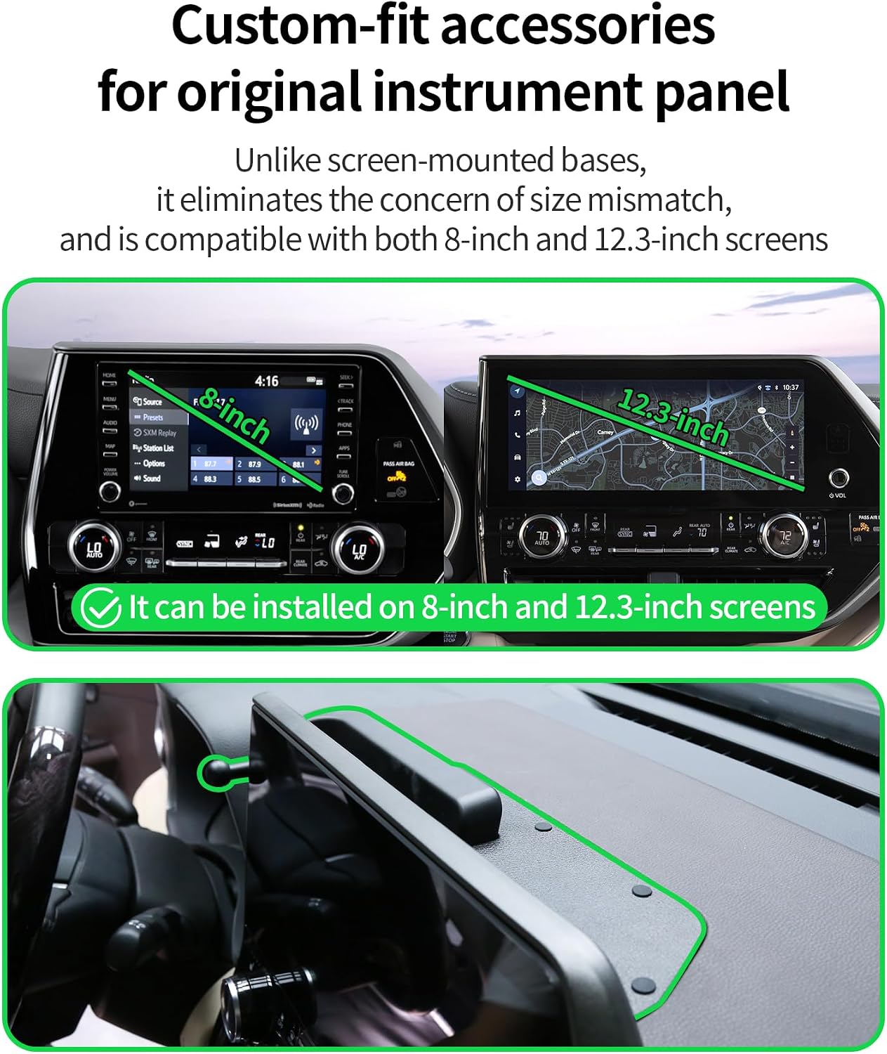 15W Wireless Fast Charger for Toyota Highlander/Hybrid 2020-2026 Accessories 8/12.3-inch Screen Fixed Clip, Auto Accessories Navigation Bracket, Interior Decoration Mobile Phone Mount