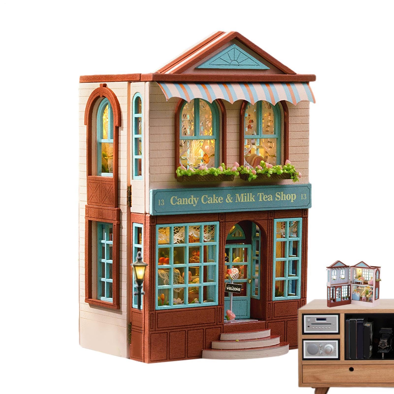 Kit fai da te, mini casa in legno, fatto a mano, artigianato in miniatura