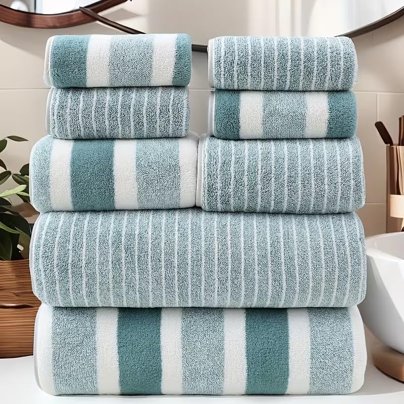 Consejos para Comprar Toallas Baño que Puedes Comprar On-line. 45 BSOON Juego de Toallas de Baño de 8 Piezas, Súper Suaves, Muy Absorbentes, livianas, de Secado Rápido, Incluye 4 Toalla de Mano, 2 Toalla, 2 Toalla de Baño, Playa, Piscina,...