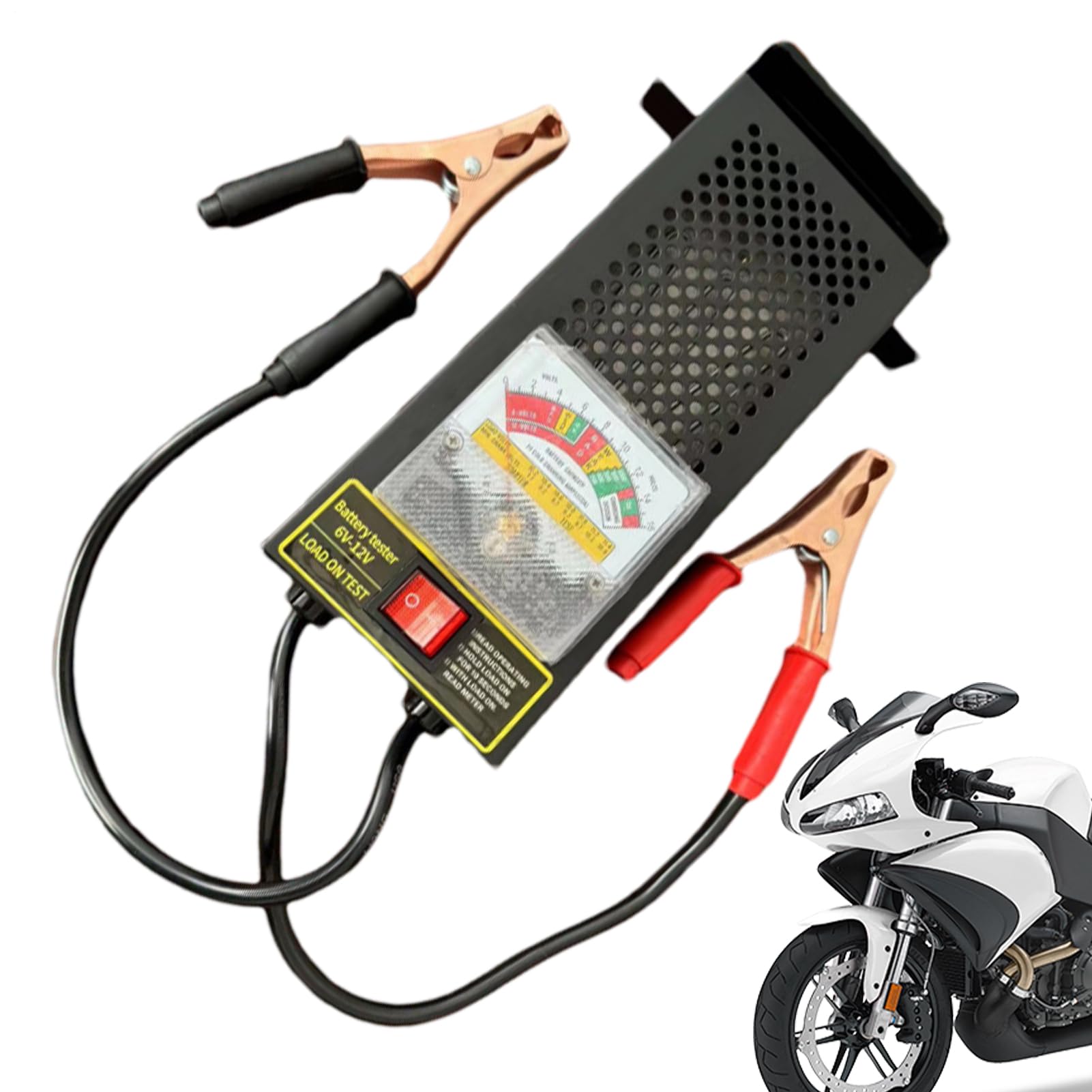 Tester Akumulatorów Samochodowych 12V Wytrzymały Sprawdzacz Do Pojazdów | Tester Akumulatora i Alternatora Do Kosiarek, Kamperów, Motocykli, Quadów, Łodzi, Pojazdów, Samochodów, Narzędzi,