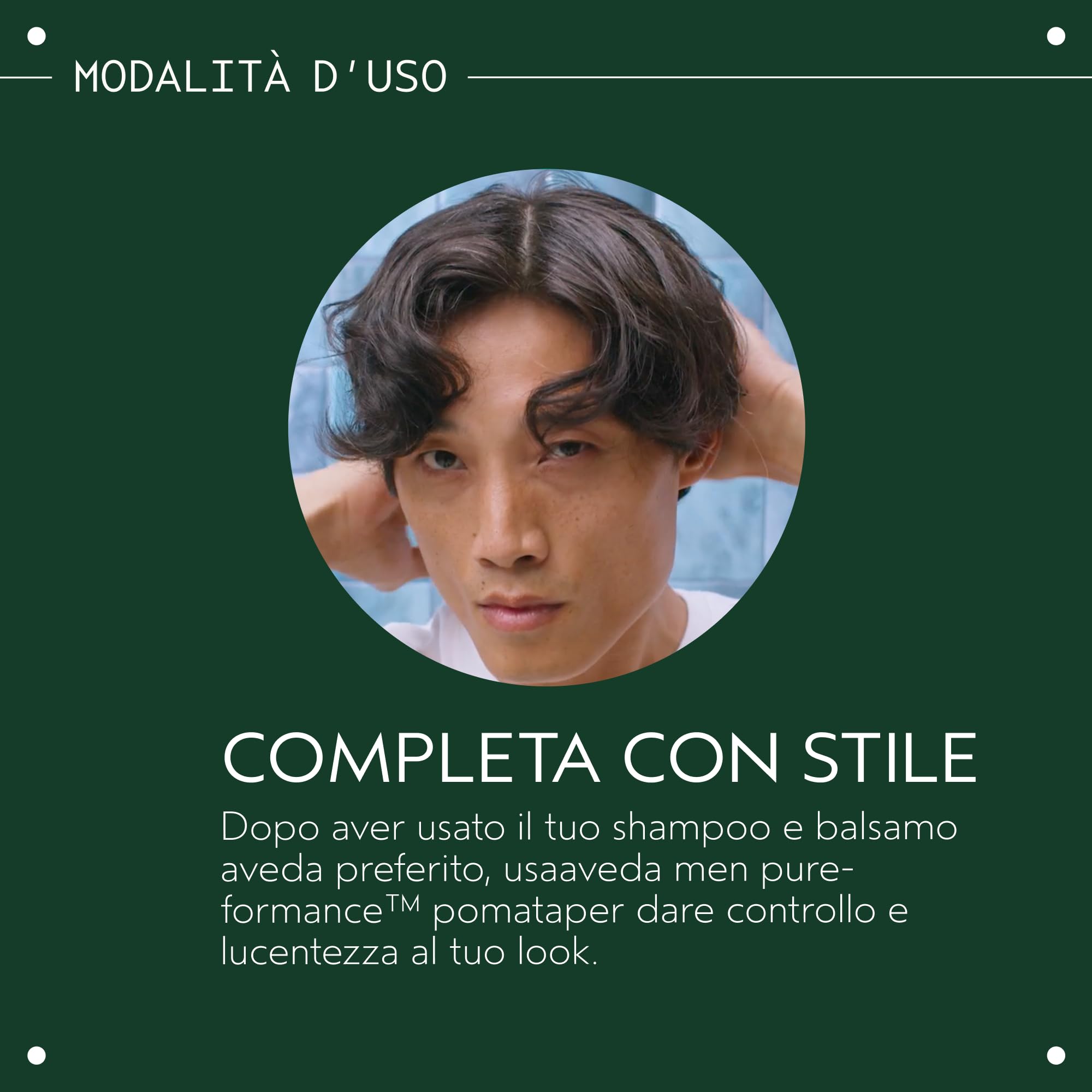 Aveda Men Pure-Formance Pomata - Pomata per capelli da uomo a tenuta forte - Formula non grassa - A base acquosa - Capelli da corti a medi (75 ml)