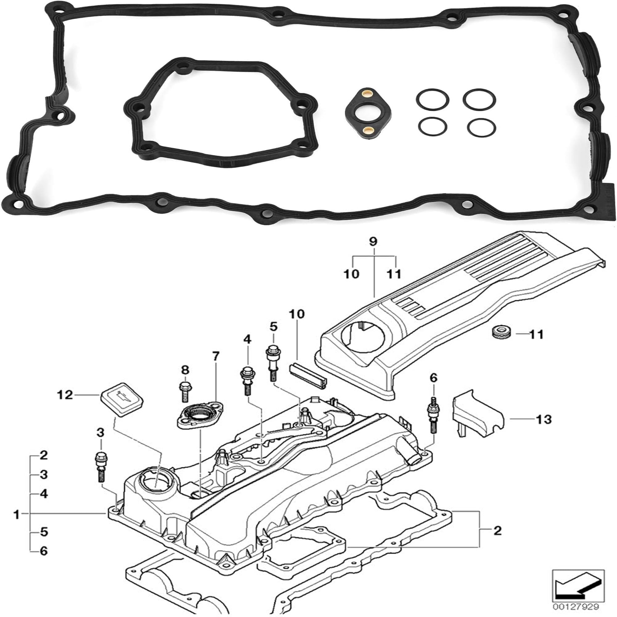 ANBOO Uszczelka pokrywy zaworu samochodowego do samochodu, zestaw uszczelek pokrywy zaworu do B 1 serii 3 E46 E81 E87 E90 E91 N42 N46 1112003224 11377502022 11120028033