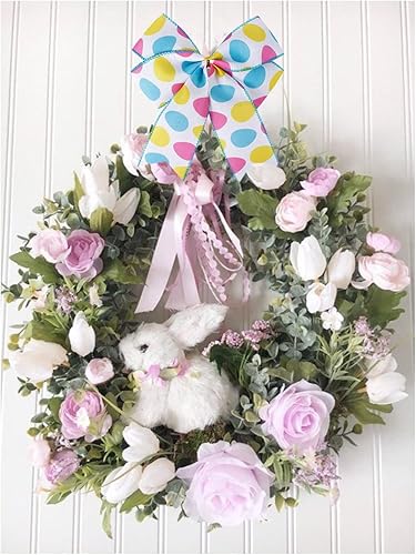 Miniatura 7 de Cinta de arpillera con cable, cinta de conejo de huevo de Pascua, cinta para manualidades para el día de Pascua, envoltura de regalos, decoración