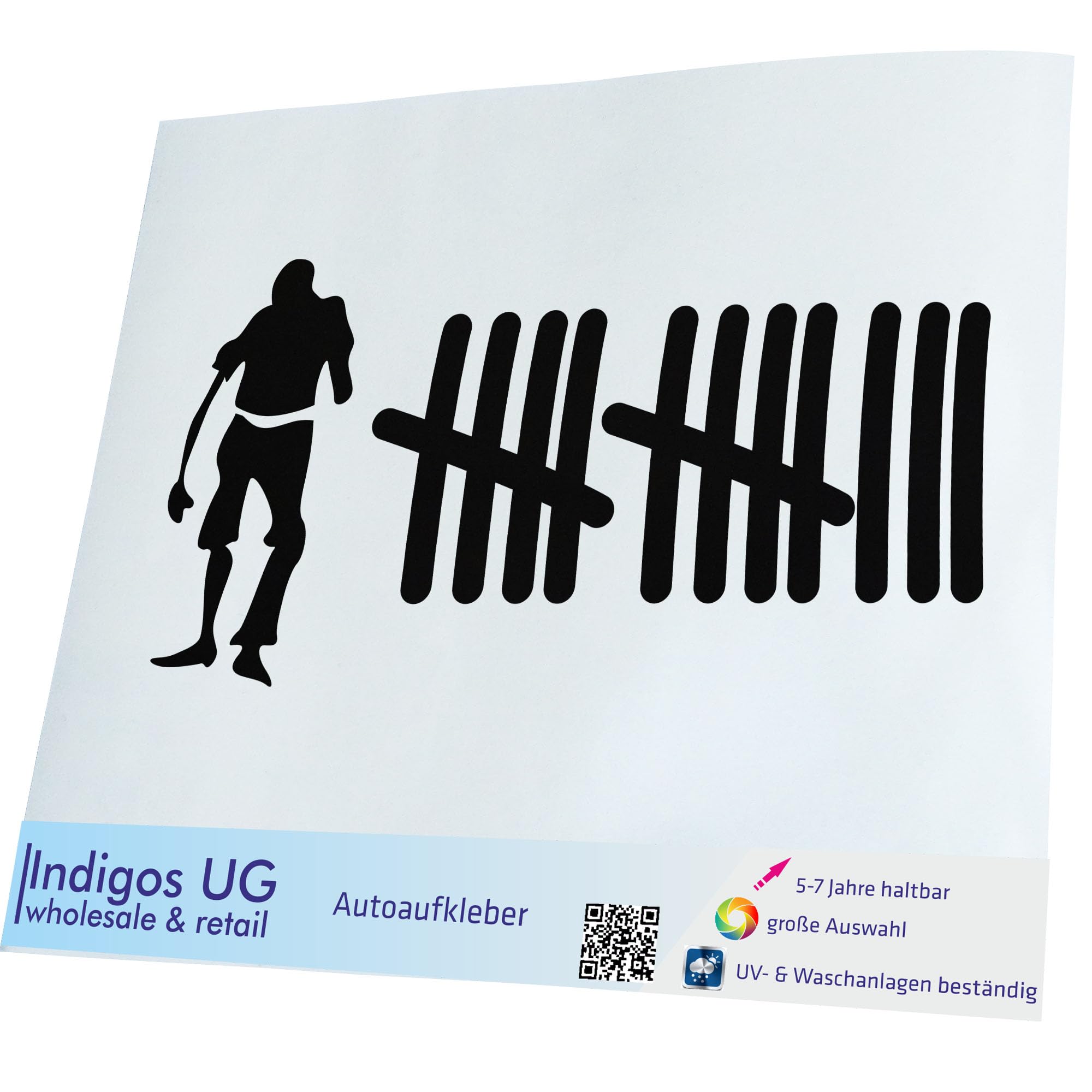 Indigos Ug Men's Black - Car Sticker - Decal - 210X100 Mm - Zombie - Tuning - Rear Window - Bicycle - Motorcycle - Truck