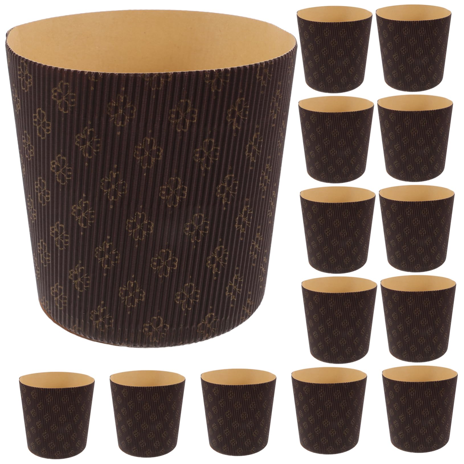 Molde de Papel para Hornear Panettone 10 Cm, Papel Resistente Grasa, Color Café, 25 Unidades, para Repostería Casera y Panadería Profesional