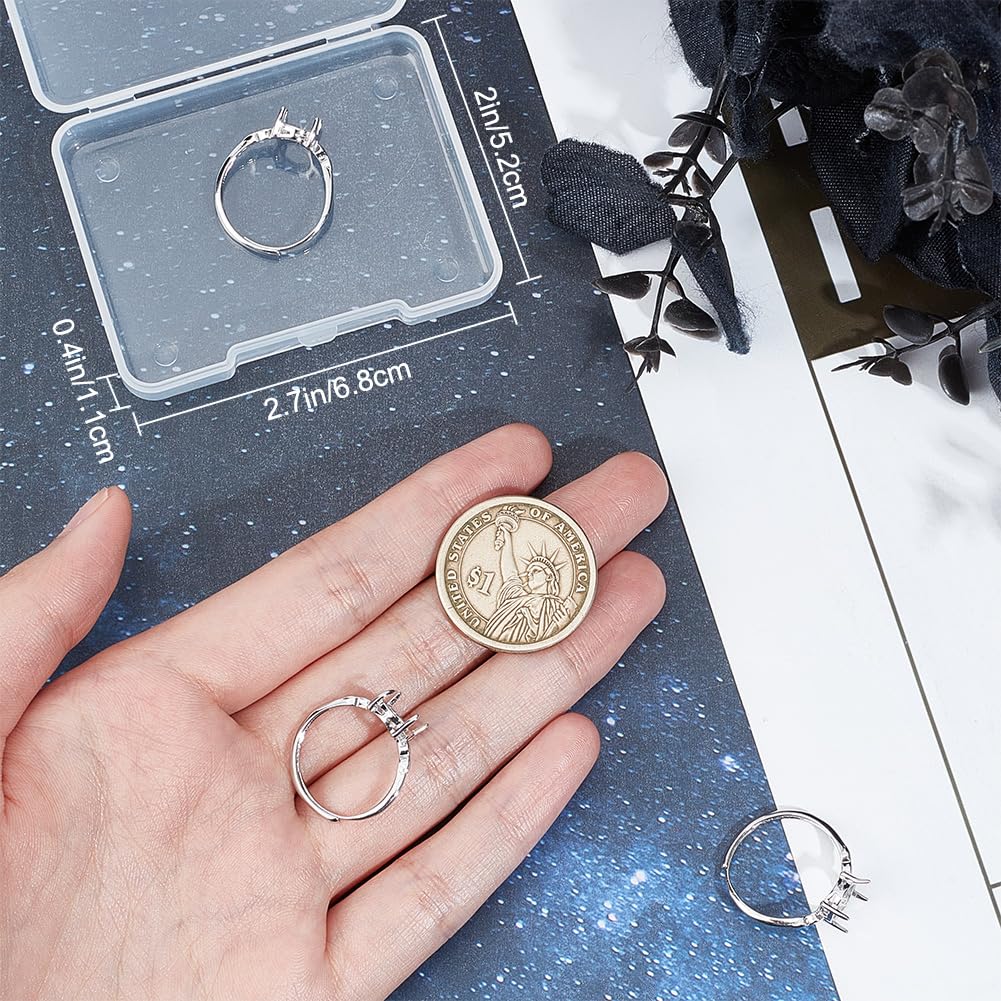 4 Supports De Bague à Griffes En Argent Sterling – Montures Réglables Pour Création De Bijoux