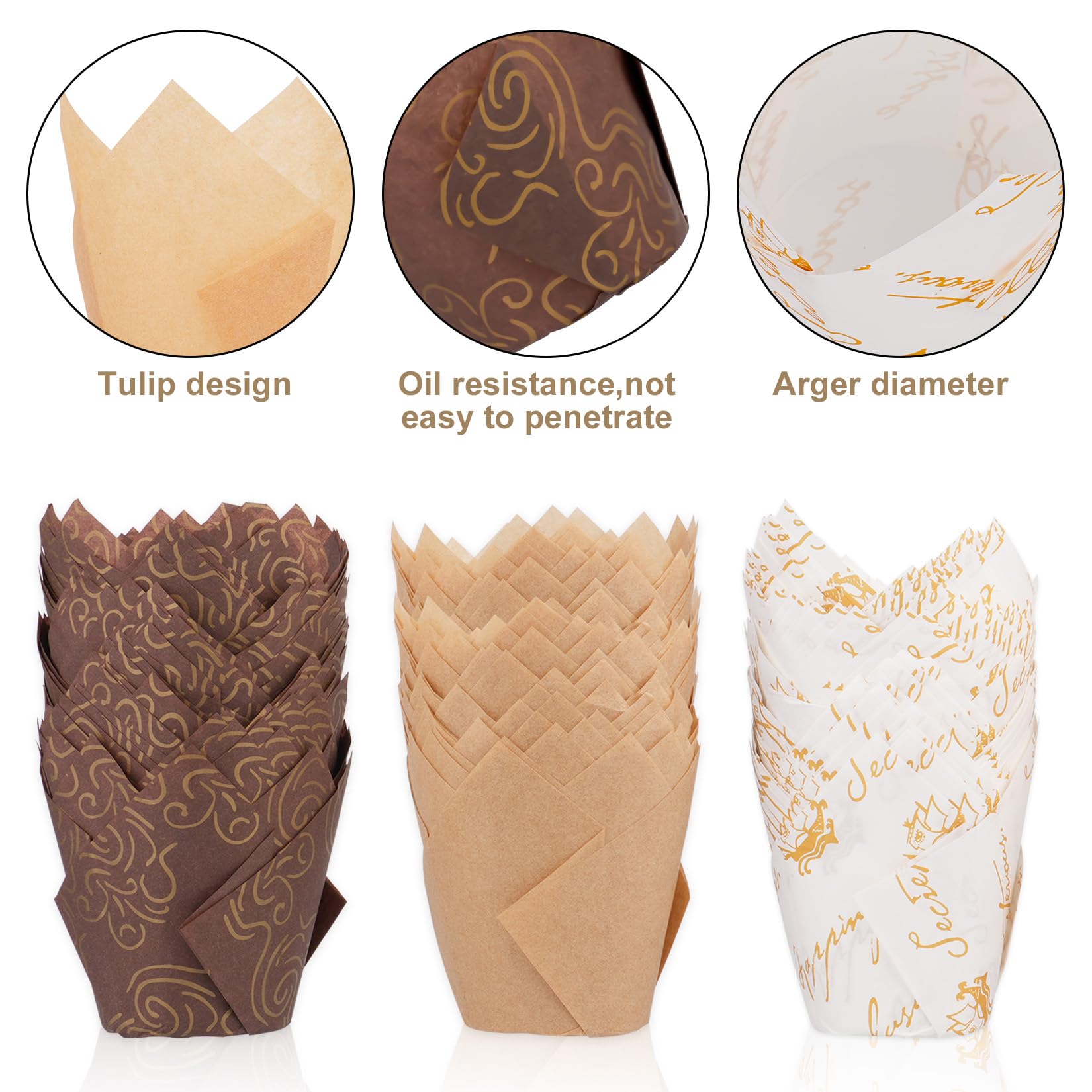 200 Stuks Muffin Vormpjes Papier, Cupcake Papier, wegwerpbakvormpjes,4 verschillende kerststijlen kerst bakvormpjes