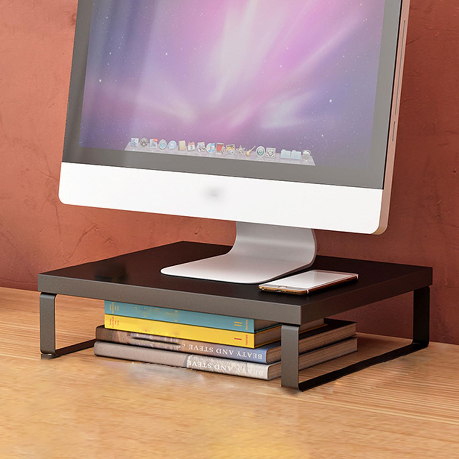 Support surélevé pour Moniteur,réhausseur d'écran,Surélévateur de Bureau en Bois,rehausseur TV,Monitor Stand,Améliorer la Posture Assise,Stabiliser,Convient aux Moniteurs PC,Imprimantes