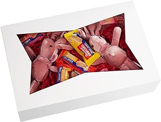 White Pastry Bakery Box 10x6.5x2.5inch,Large Donuts,Muffins,Cookies Boxes with PVC Window - Auto-Pop up Paper Box Nature Cardboard Take Out Container,Pack of 15