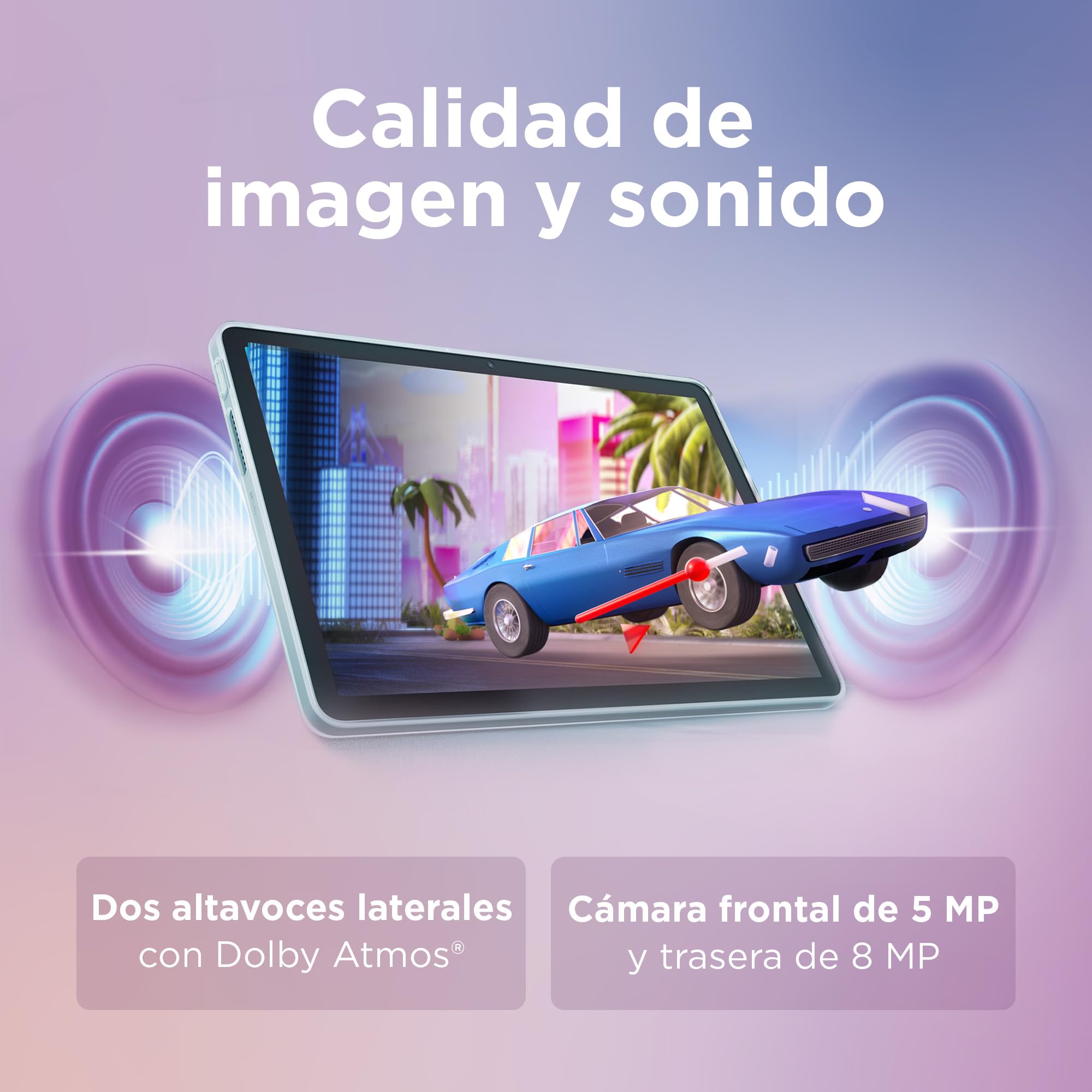 Lenovo Tab – Tablet 10.1" WUXGA (MediaTek Helio G85, 4 GB RAM, 128 GB, 60 Hz, 2 Altavoces, Wi-Fi 5, Bluetooth 5.3, Android 14) Color Azul Polar – Incluye Case Transparente con Soporte Incorporado — view 11