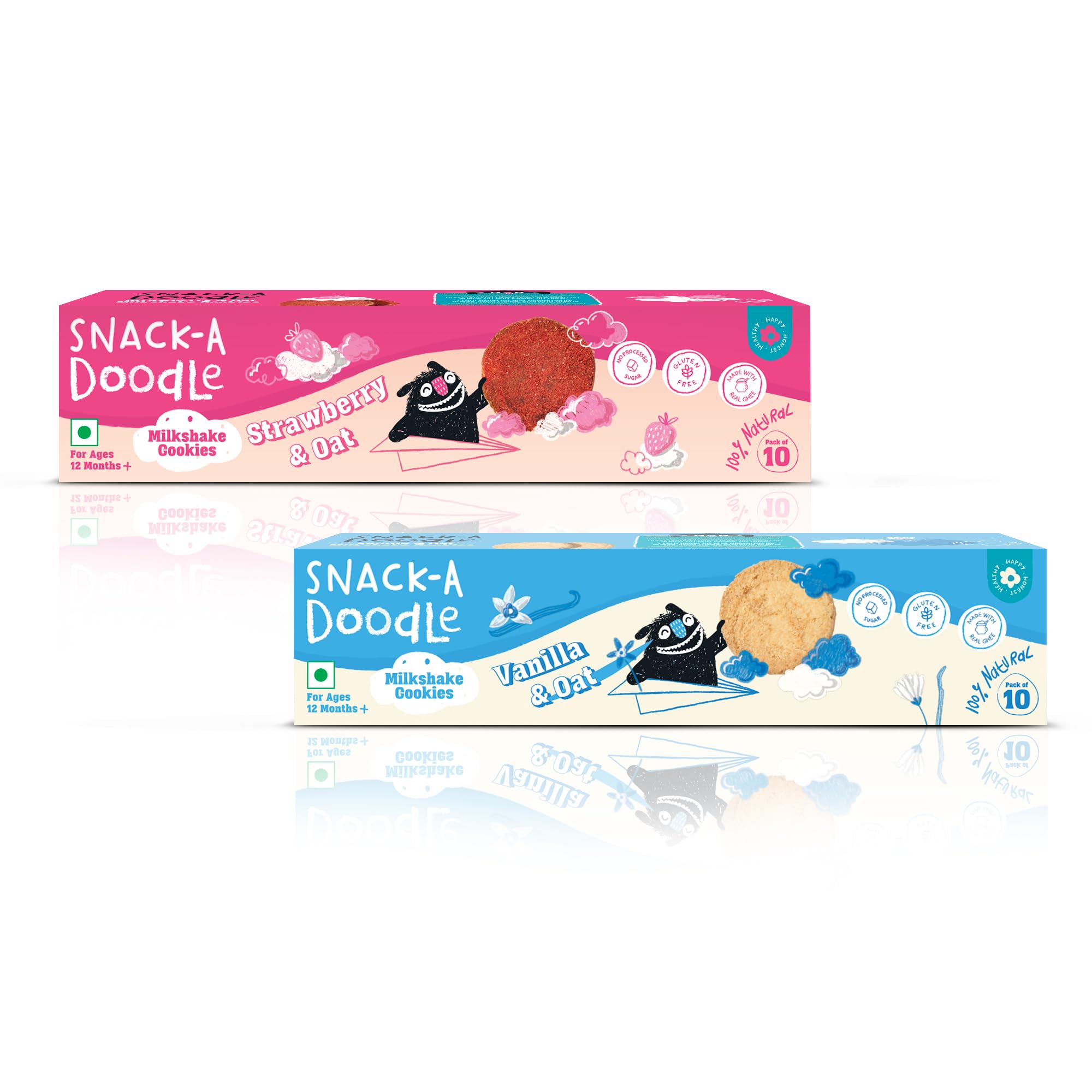 Snack-a-Doodle Strawberry & Vanilla Milkshake Cookies | Nutritious Healthy Snacks for Kids | 100% Natural | No Maida | Made with Desi Ghee | Perfect for Tiffin, Evening Snacks & Travel | 300g (B0D1P9K7Z2) Amazon Price History, Amazon Price Tracker