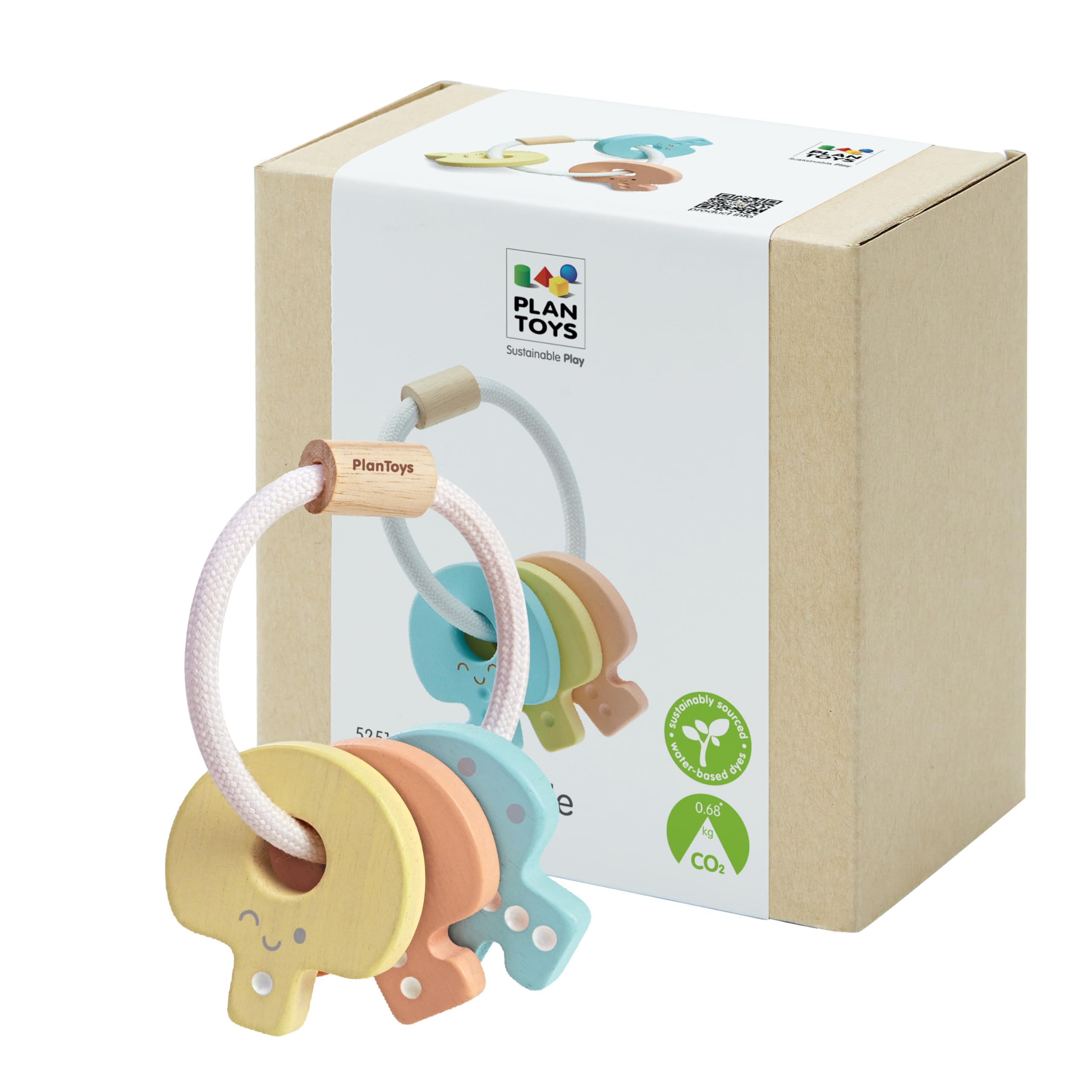 Plan Toys Multicoloured Pastel Key Ring Rattle