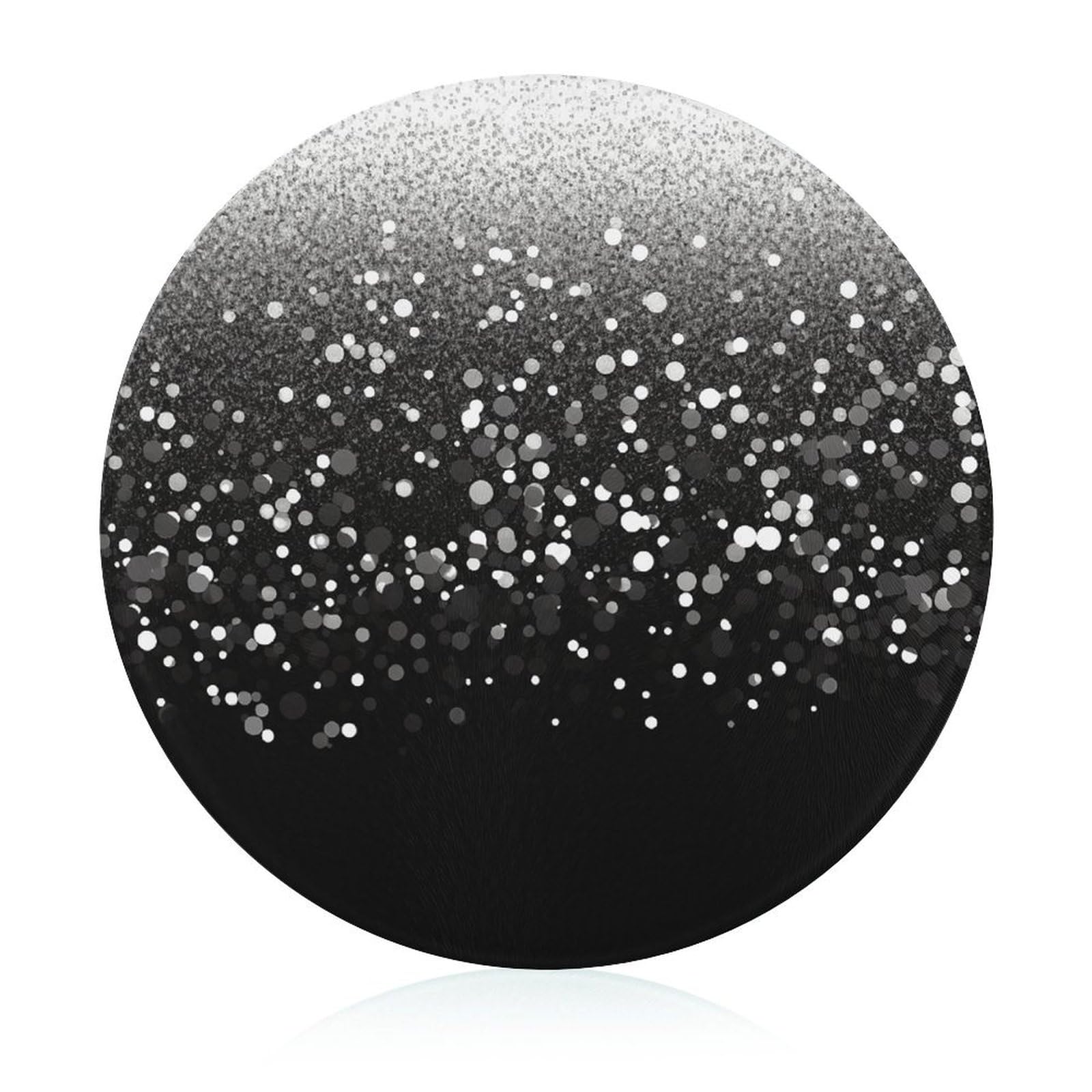 Planche à découper en verre ronde noir et blanc pour bloc de cuisine