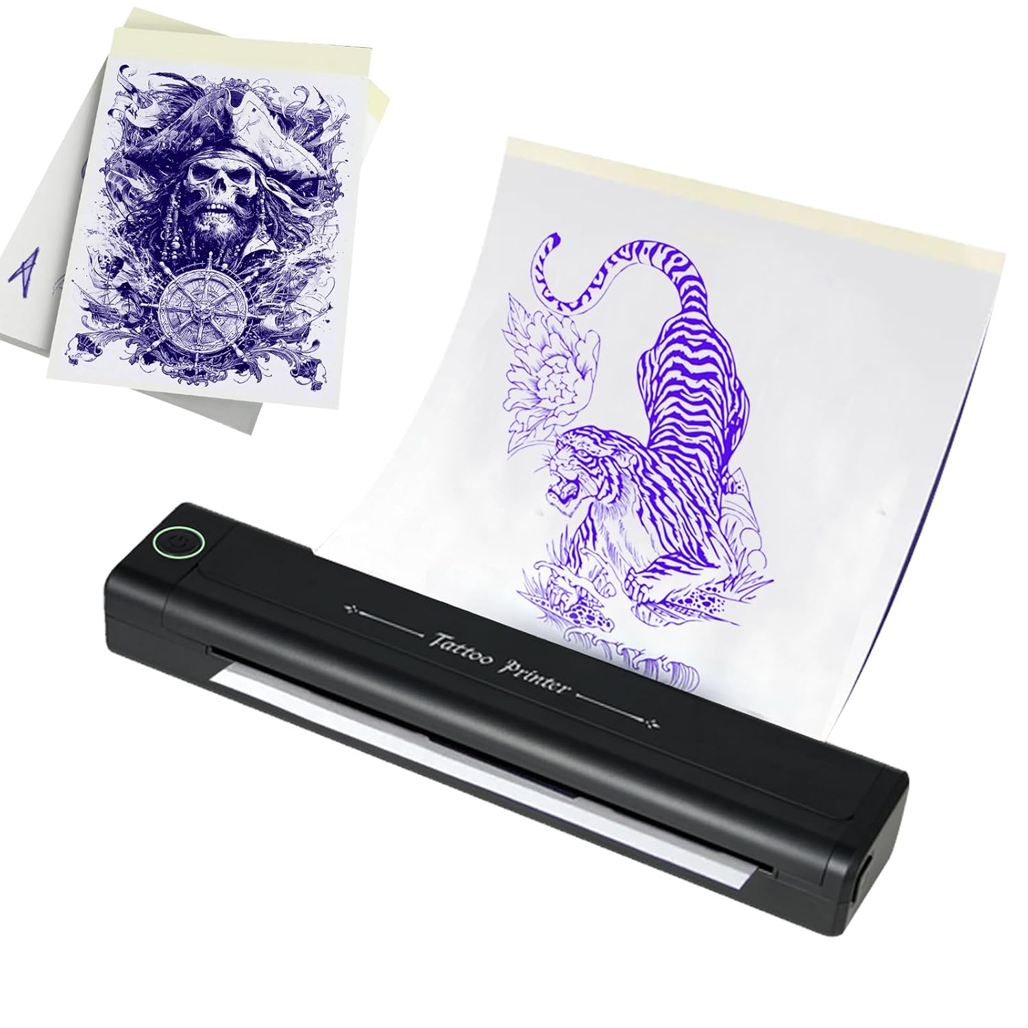 Wireless Tattoo Stencil Printer Bluetooth Thermal Transfer Machine with 10pcs Transfer Paper for Professional Artists & Beginners, Compatible with iPhone, Android, iPad, PC