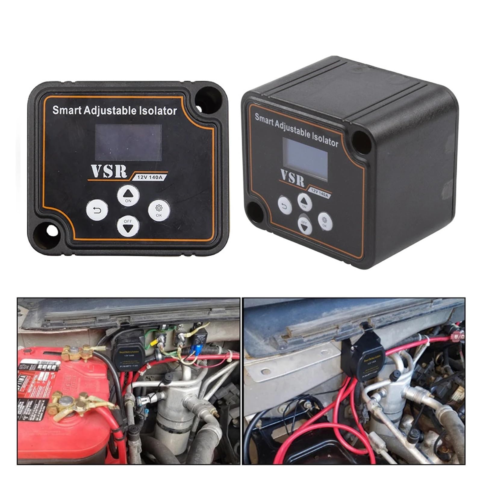 Dual Battery Smart Isolator 12V 140A with LCD Display VSR for Camper Split Charge