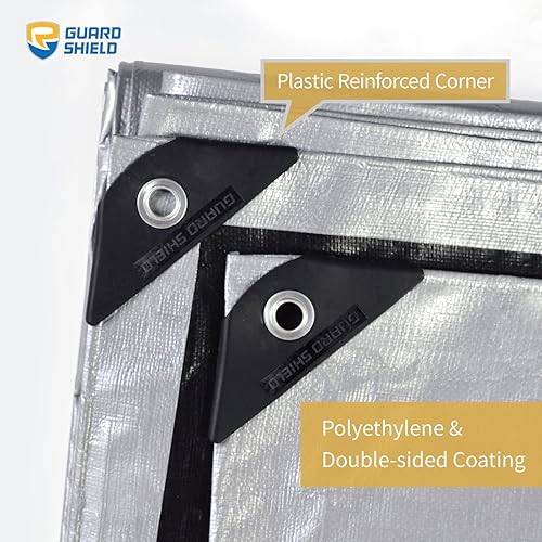 Miniatura 9 de GUARD SHIELD - Lona azul impermeable de 10 x 10 pies, cubierta de lona de polietileno, multiusos, de resistencia media, de 7 mil