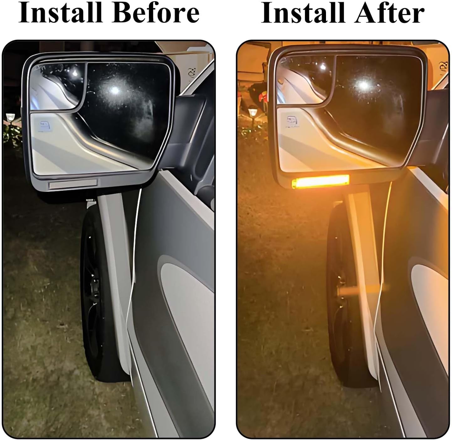 4 pcs LED Sequential Mirror Turn Signal Light Assembly Kit Compatible with 2009-2014 Ford F150, For 2010-2014 Raptor, Smoked Lens Amber Lights, Driver and Passenger Side