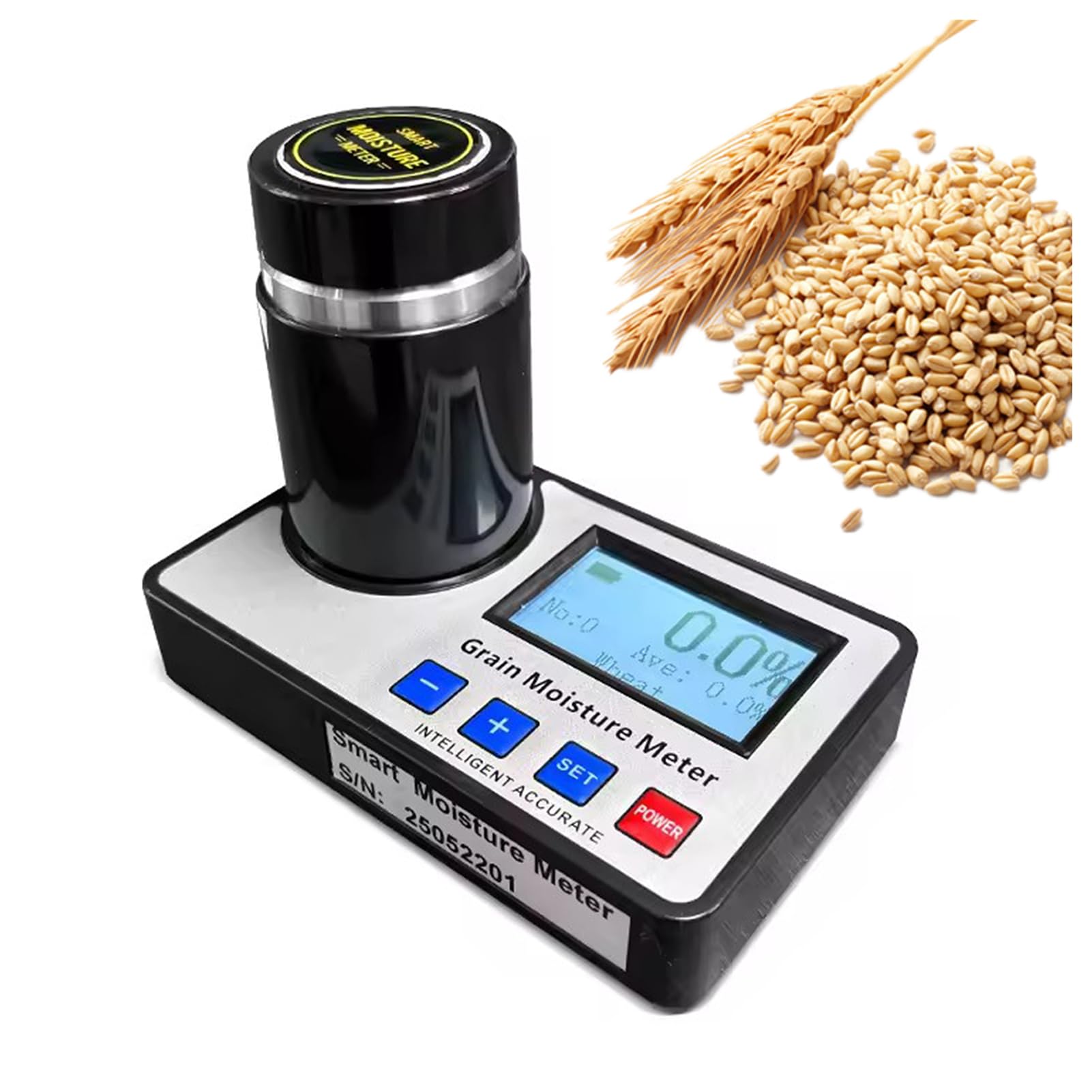 Misuratore di umidità Portatile per Cereali, Misuratore di umidità per Cereali per 19 Tipi di Cereali Inclusi Grano, Mais, caffè con ATC, Intervallo di misurazione 8~30%