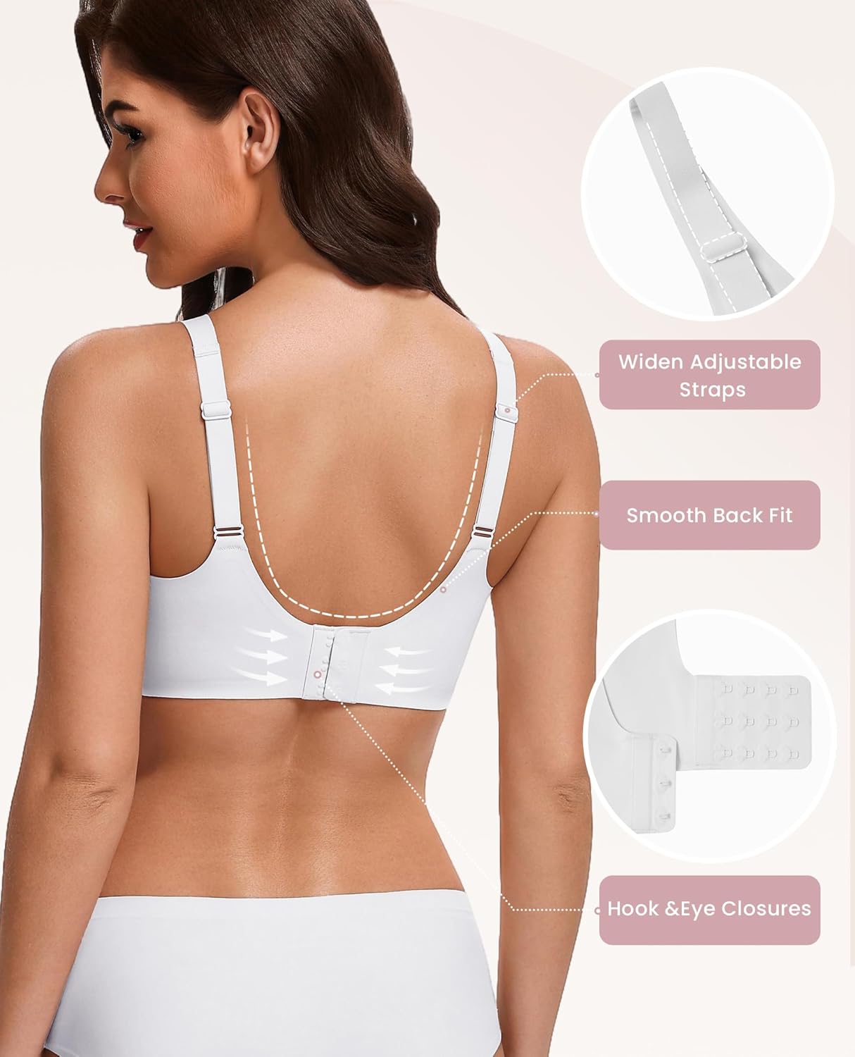 Avidlove Womens No Underwire Bras Full Coverage Wireless Bra Seamless Mesh Push Up Bralette Comfortable - Image 3