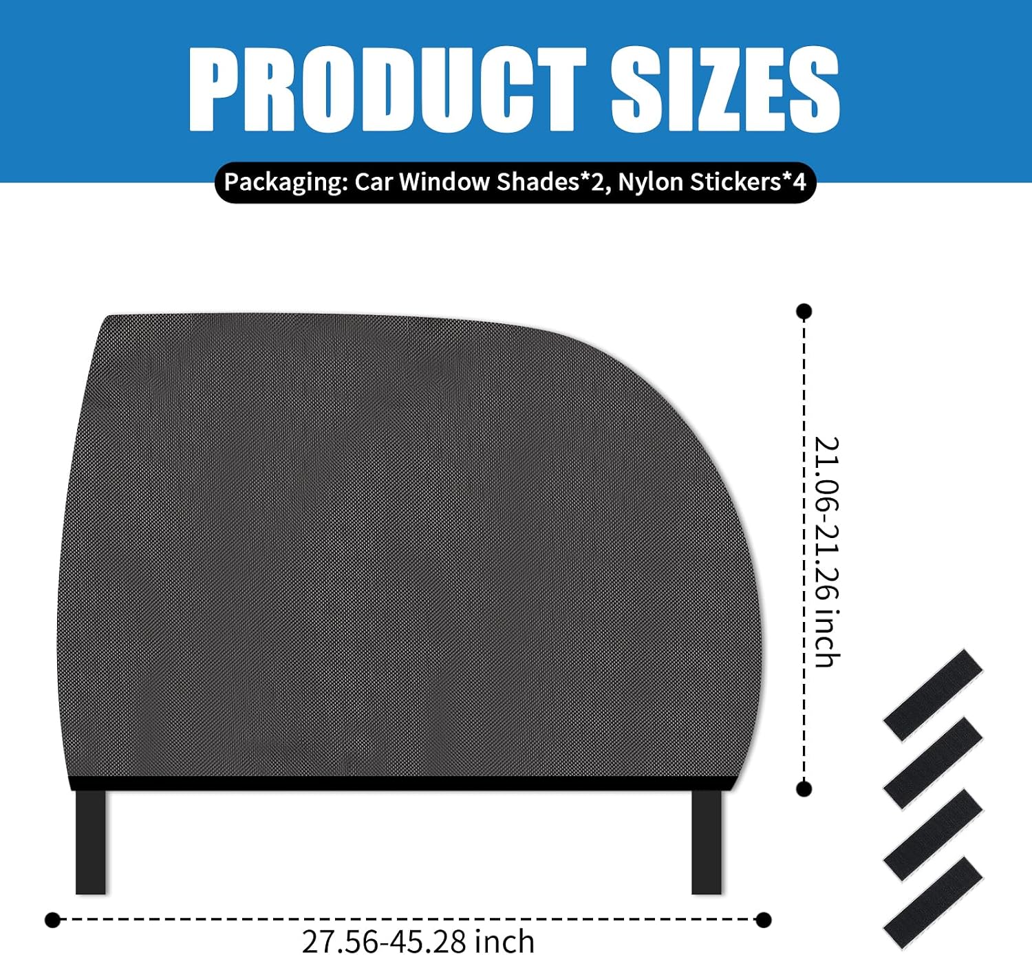 2PCS Mesh Car Window Shades for Side Window,Stretchable Rear Car Windows Covers Provides Cool and Breathable Interior Environment,Foldable Cars Windows Screen with Nylon Stickers