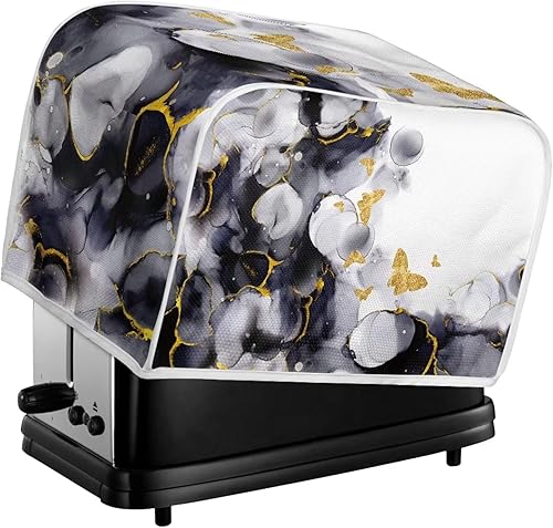 Miniatura 6 de Baxinh Cubierta antipolvo para tostadora de 2 rebanadas con estampado de mariposas marmoleadas, cubierta para horno de microondas, electrodomésticos
