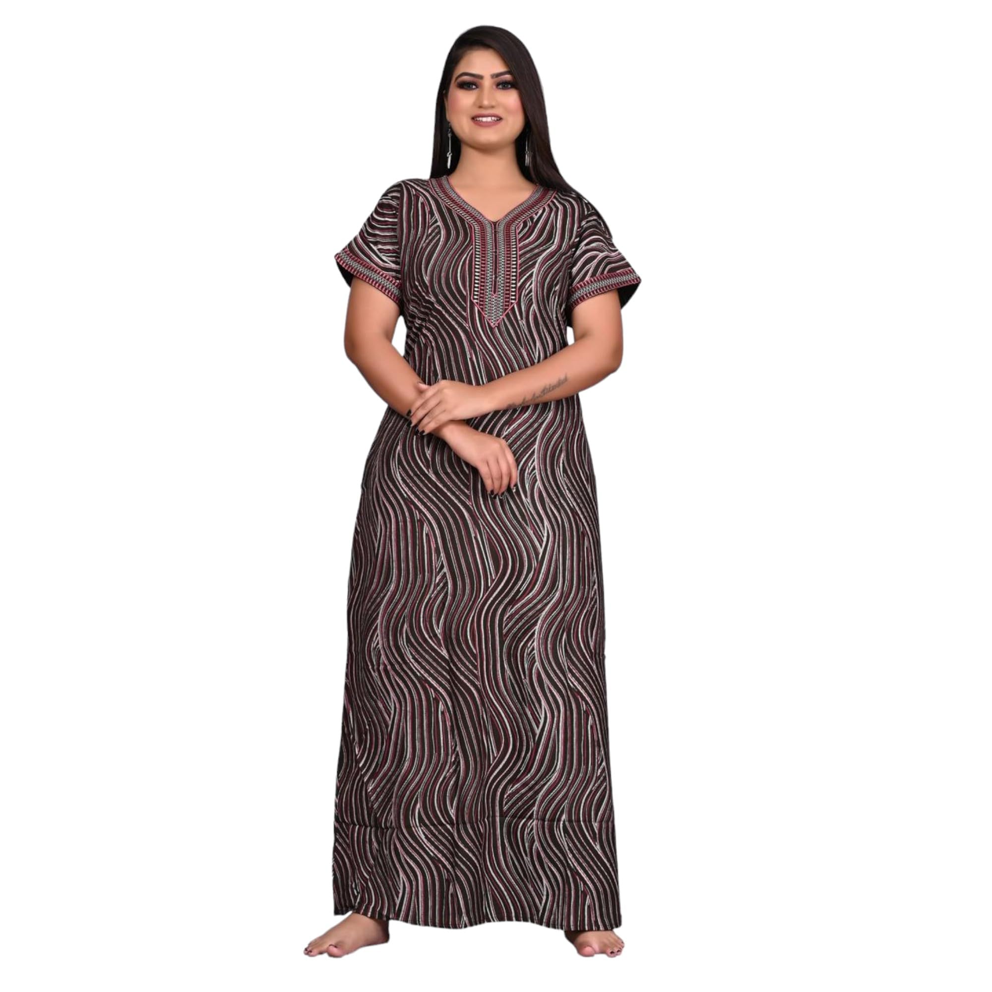 fabimi Women's Soft Alpine A-Line Nighty - Regular Size-picture-46