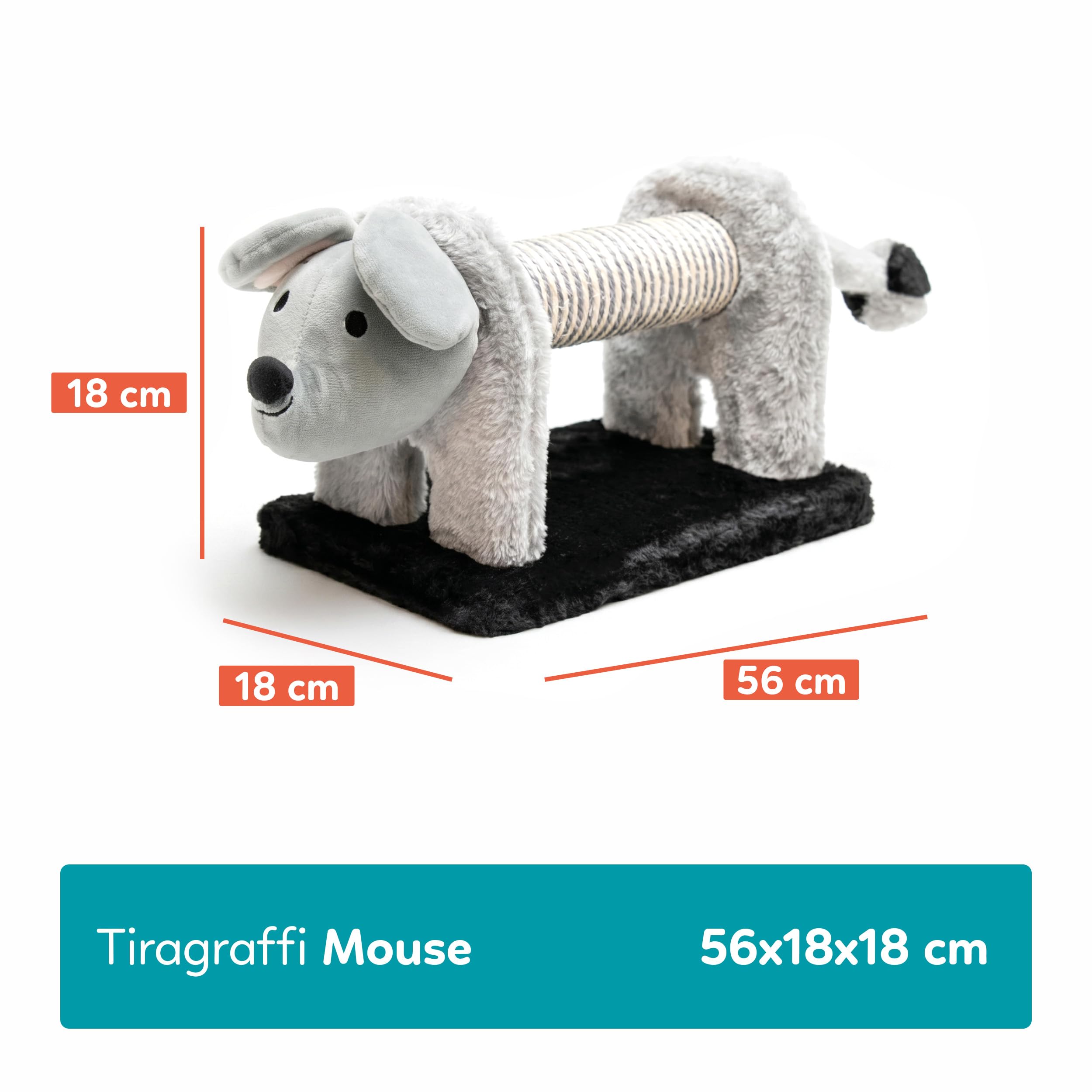 Katzen-Kratzbaum aus Sisal und Plüsch, Micky Maus, widerstandsfähiges Material für Spaß für Ihre Katze, Maße: 56 x 18 x 18 cm