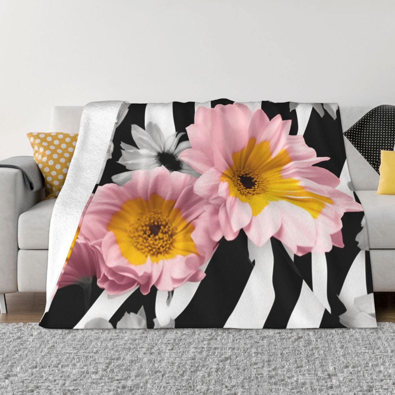 Couverture polaire zébrée en flanelle douce pour envelopper vos nuits de tendresse