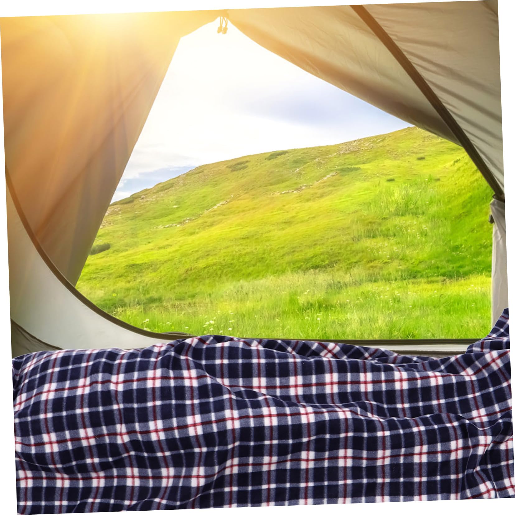 BESTonZON Outdoor Daunenschlafsack Leicht Kompakt Fleece Inlett aus 180x75cm Faltbar Tragbar Camping und Reiseschlafsack für Erwachsene Innen und Außeneinsatz Beim Wandern Picknick