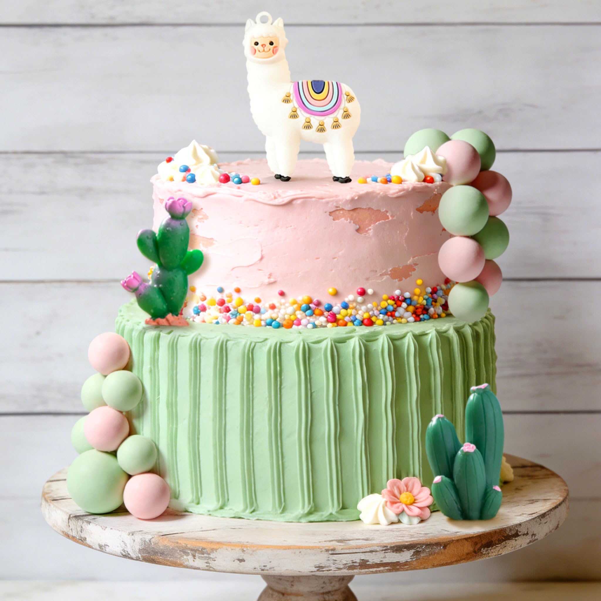 Llama Cactus Alpaca Cactus Cake Topper Decorations for Mexican Fiesta Birthday Baby Shower Cinco De Mayo Party Supplies - Image 5