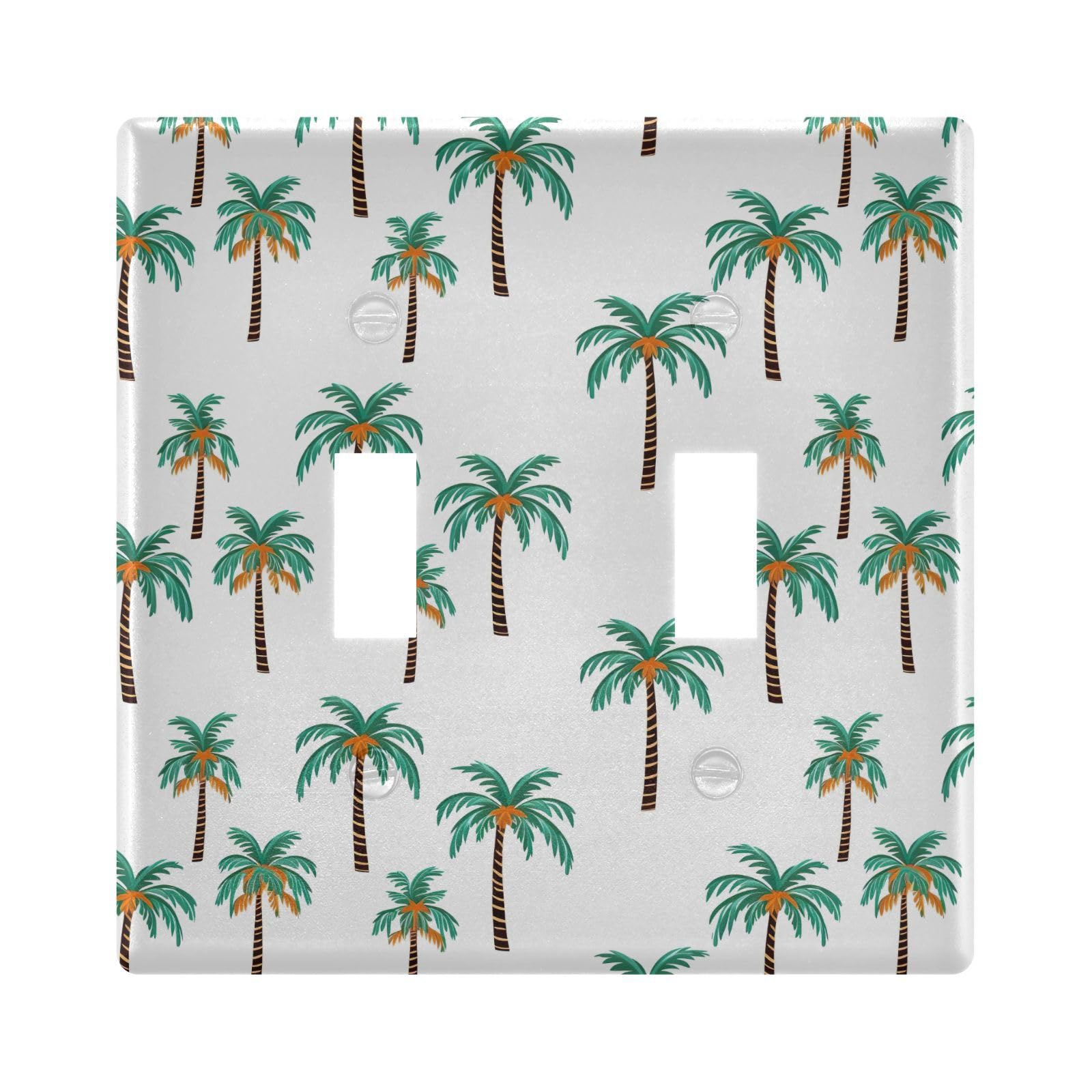 UMIRIKO Palm Tree Light Switch Cover Plate Covers Decorative Double Toggle Home Decor 202b3311