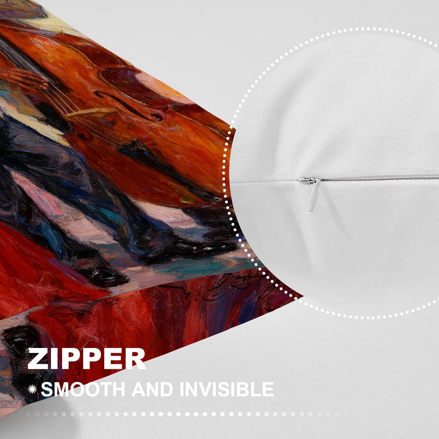 Shrahala Abstract Jazz Pillowcases, Singer Lumbar Pillow Cover Decorative Blended Double-Sided No Inserts for Bedroom Sofa Living Room Set of 2 (26 x 20 in)