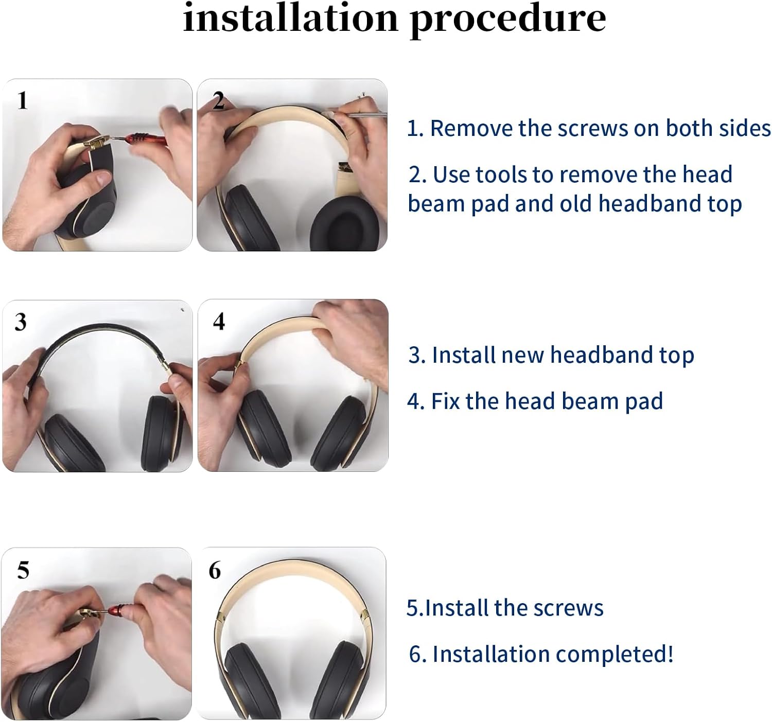 Studio Pro 2023 Replacement Headband & Hinge Replacement for Studio Pro 2023 Headphone,Durable Parts Accessories Repair Kit Set (Black)