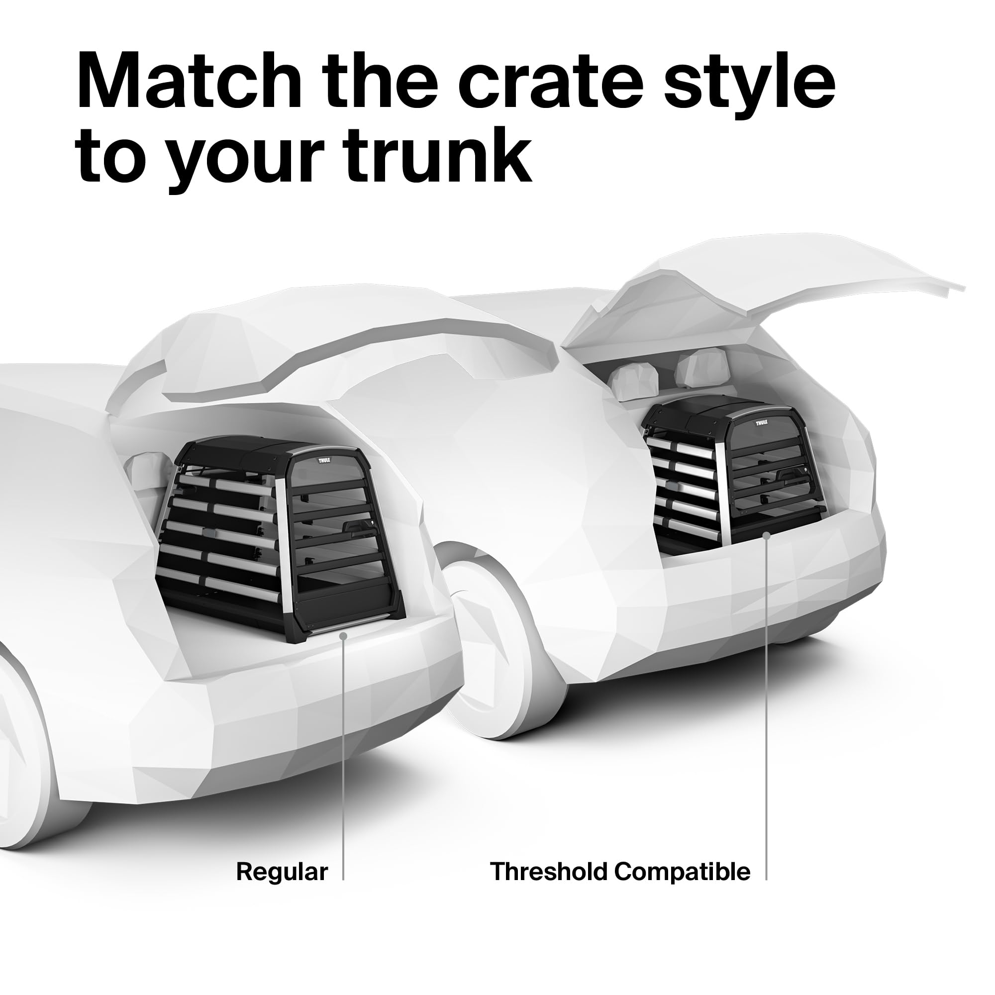 Thule Allax Threshold Compatible Dog Crate for Vehicle Travel - Size M - Fits Vehicles with Trunk Threshold - High-Strength Construction - Adjustable for Dog and Vehicle fit