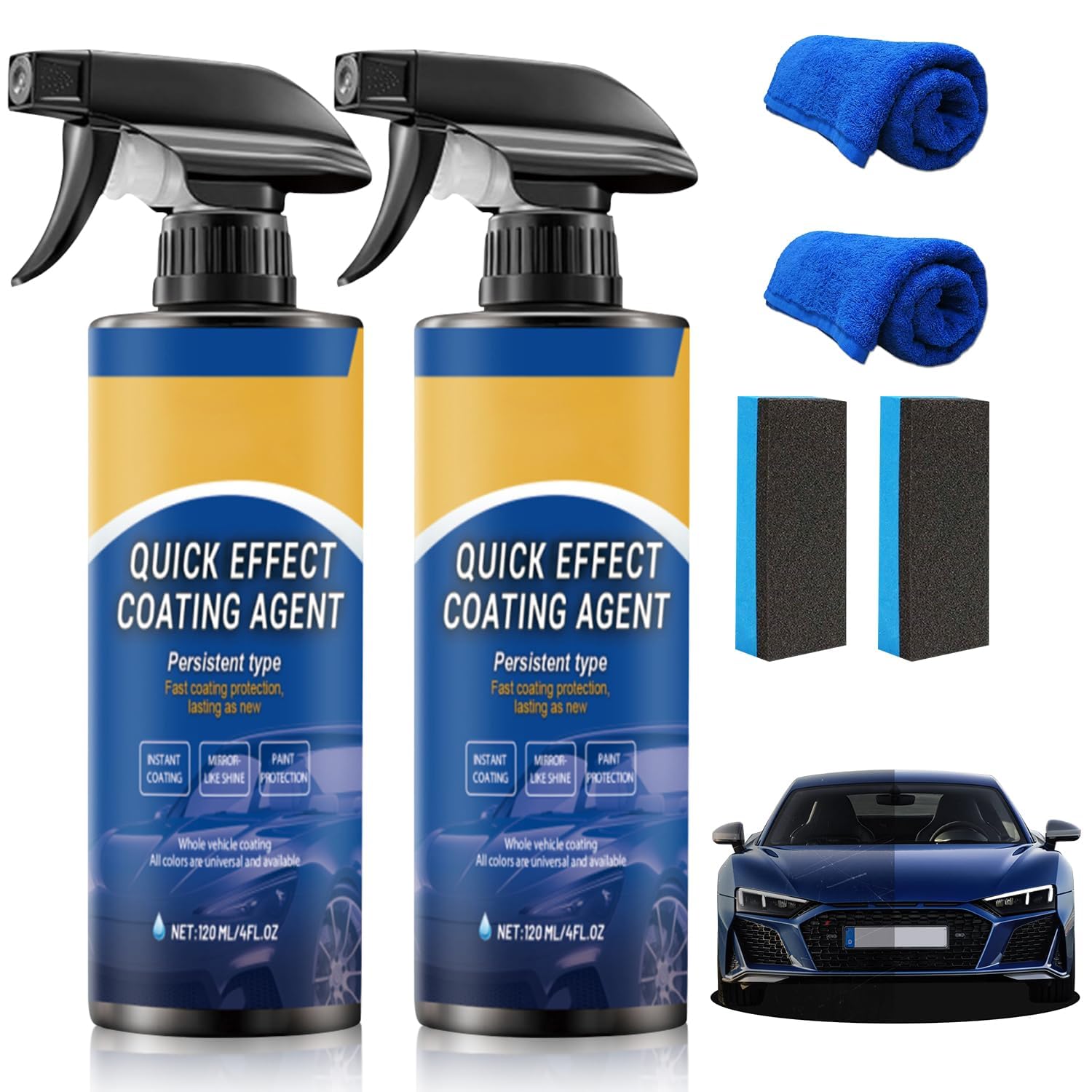 Photo 1 of 2PCS Car Coating Spray,Quick Effect Coating Agent for Car Coating Spray,Quick Effect Coatings Agent,Waterless Wash Polish,Paint Protection Glass Cleaner