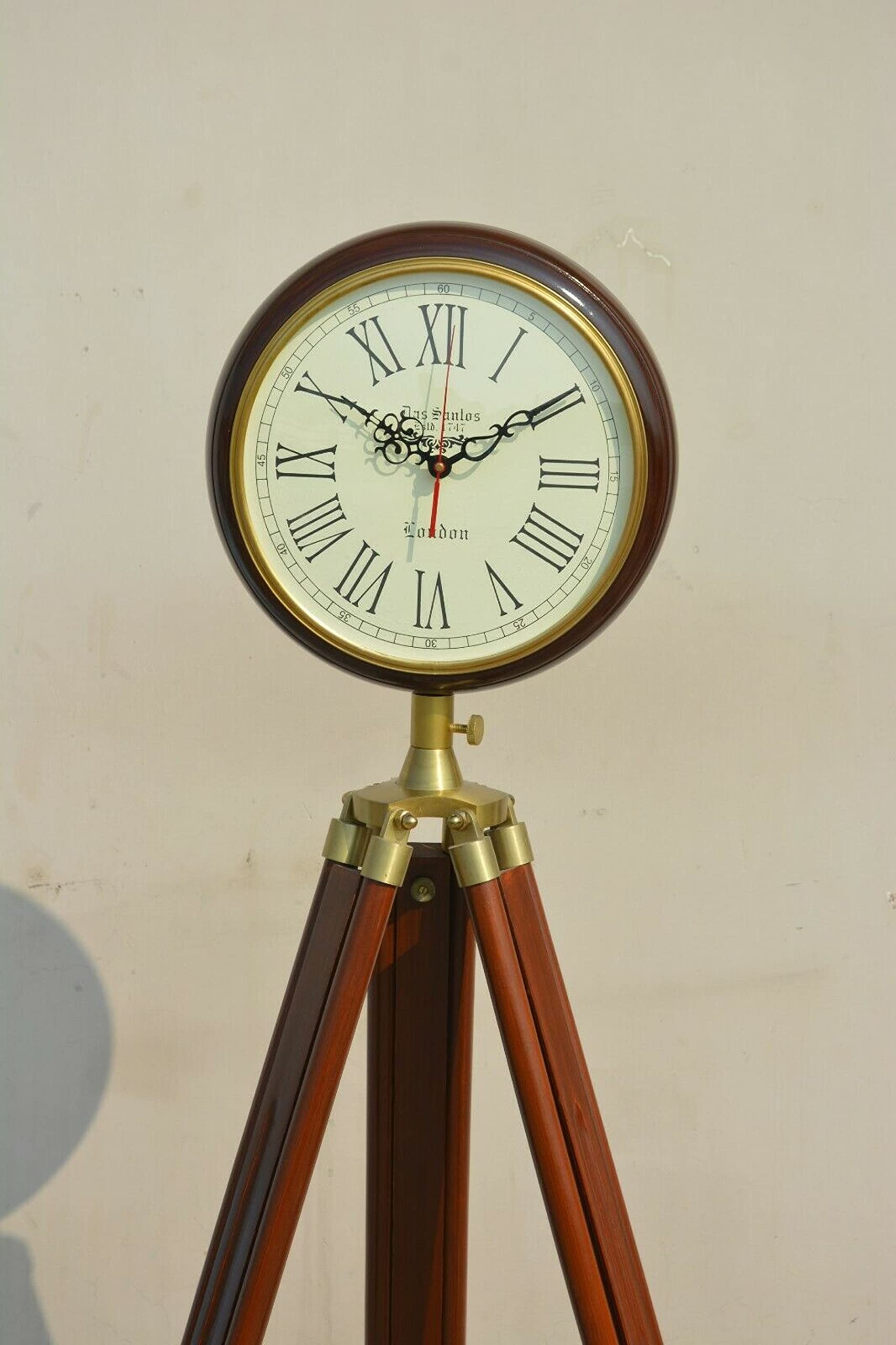 Buy Vintage Standing Floor Clock Office Clock Wooden Tripod Clock