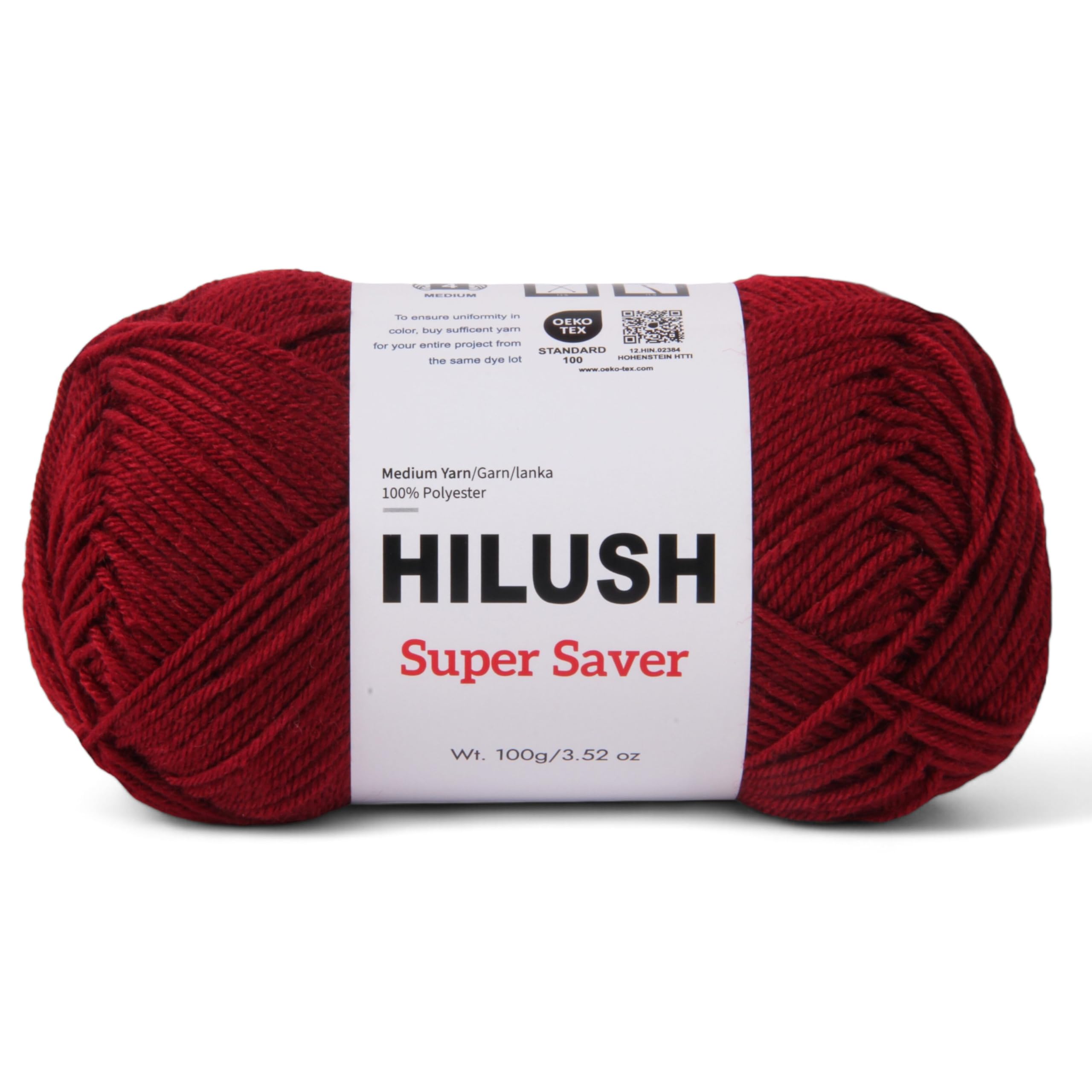SUPERSAVER, Poly Yarn Supersoft Hand Knitting Wool Ball, (1 Ball/100 Gram Each) Ball Suitable for Craft, Crochet, Amigurumi, Embroidery, Toys, Garments, Flowers and Hobby Projects , 2 Fine , Shade no - NNHW (Cranberry Red)