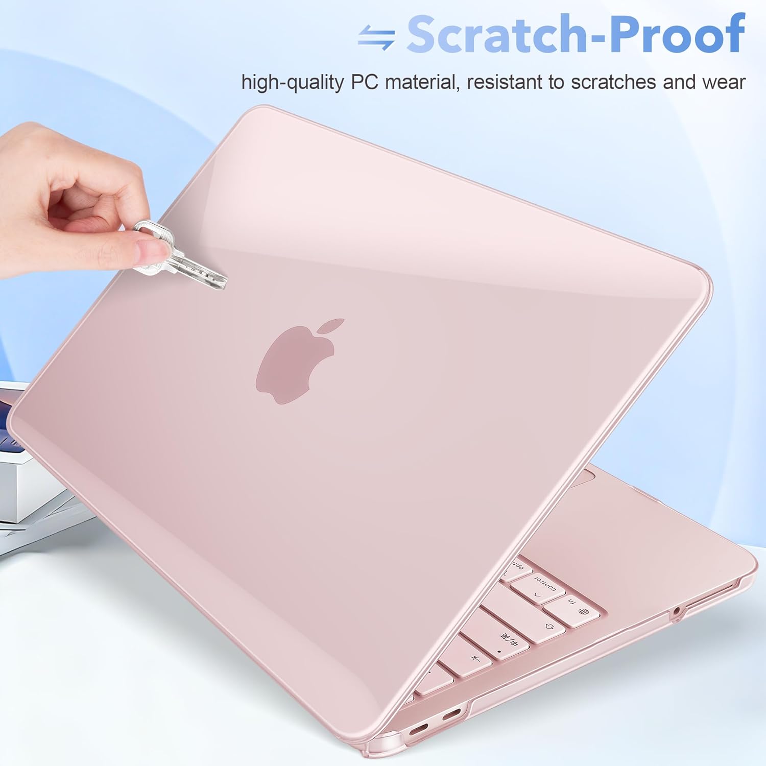 May Chen for MacBook Neo 13 inch Liquid Retina Display ((2026 Release A3404), Slim & Lightweight Protective Case with Screen Protector&Keyboard Cover&Dust Plug, Crystal Blush