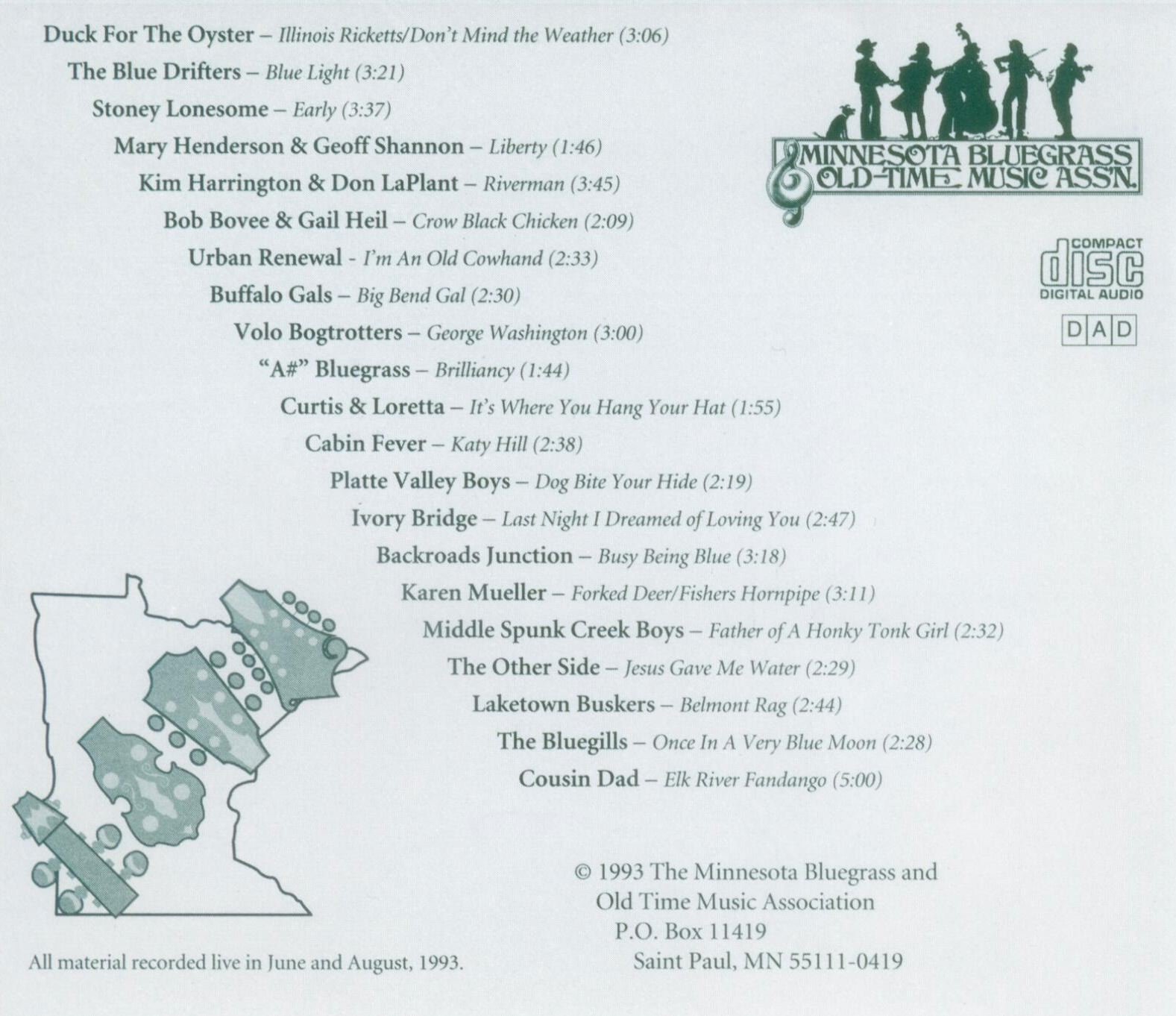 The Zimmerman Tapes 1993: A Presentation of the Minnesota Bluegrass and Old Time Music Association