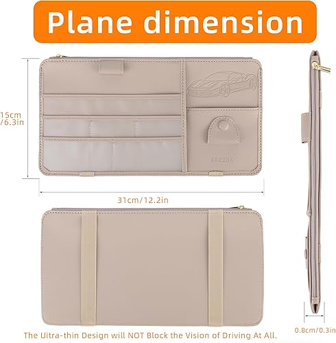 Miniatura 6 de Organizador de visera solar para automóvil, accesorios interiores para automóvil, camión, soporte para visera, cartera para documentos, bolsillo de