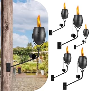 Wall Mounted Citronella Torches Set of 6